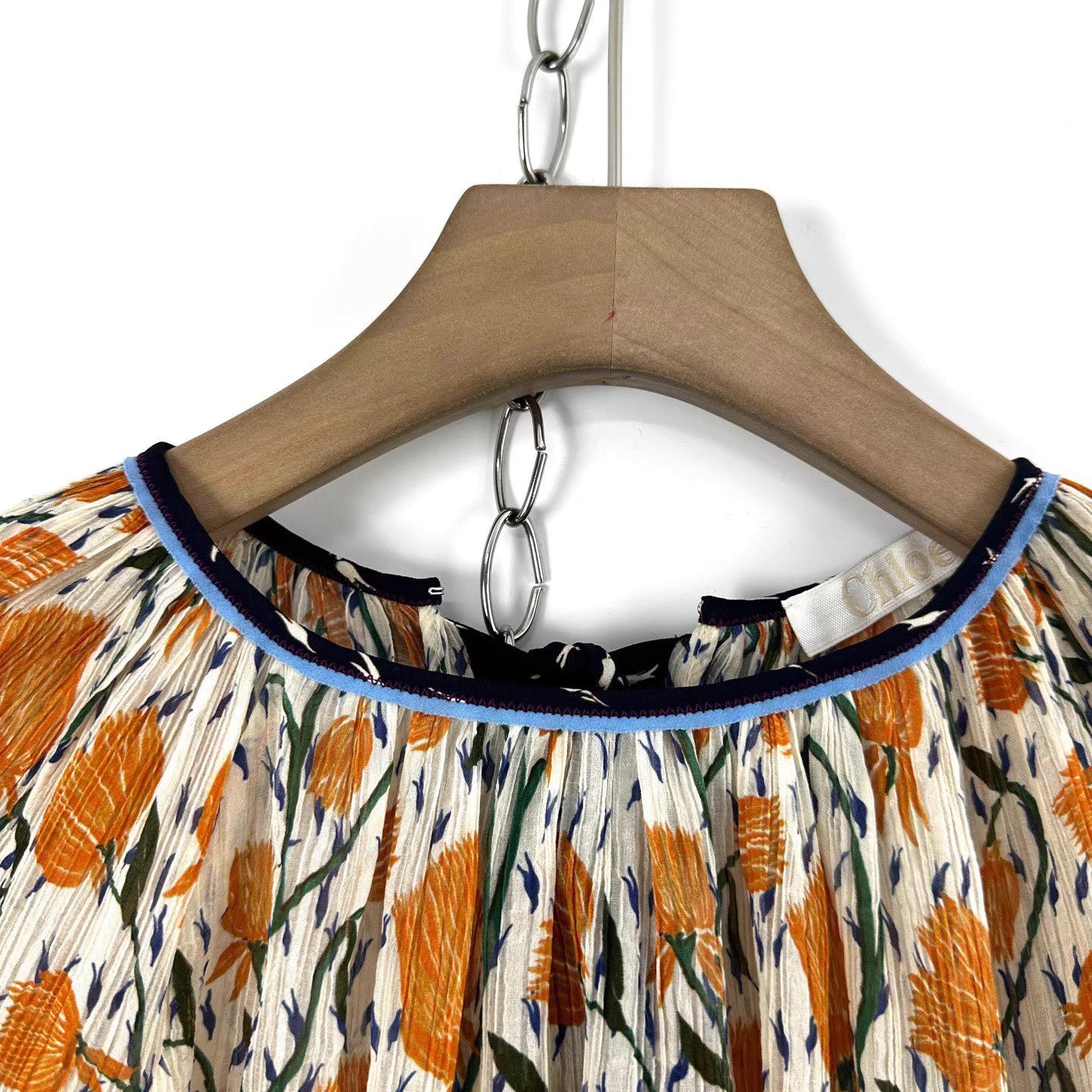Chloe Chloe Tulip Silk Short Sleeve Blouse K12 Size XS / US 0-2 / IT 36-38 - 3 Thumbnail