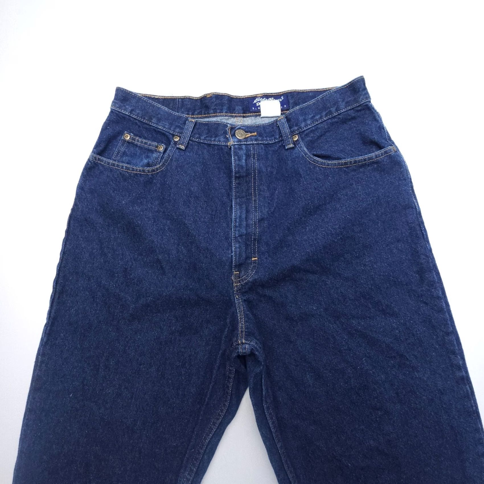 Eddie Bauer VINTAGE Eddie Bauer Jeans Womens 16 Dark Wash Rigid Cotton 90s Indigo Heavy Mom Jeans Mockup? Size 38" / US 16 / IT 52 - 4 Thumbnail