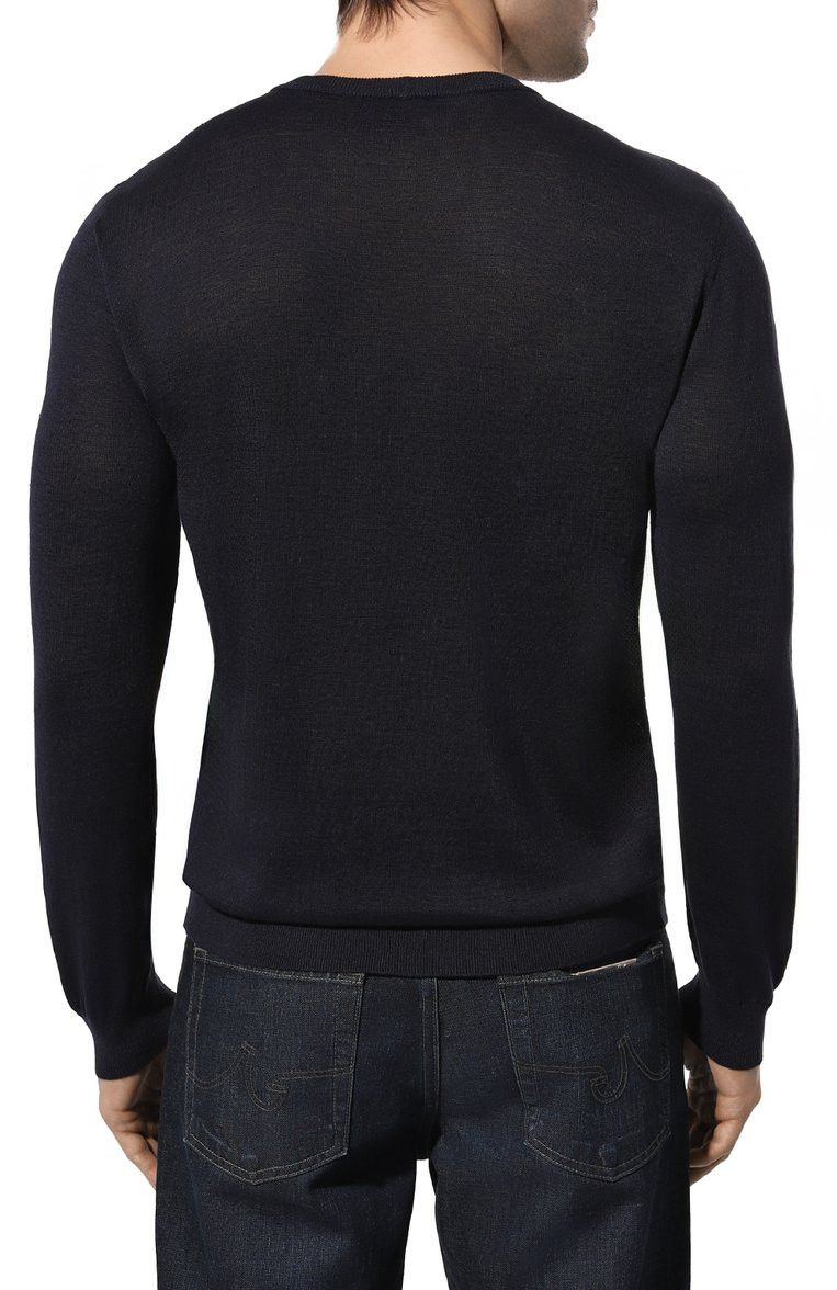 Giorgio Armani GIORGIO ARMANI mainline navy blue linen silk logo sweater Size US XXL / EU 58 / 5 - 3 Thumbnail