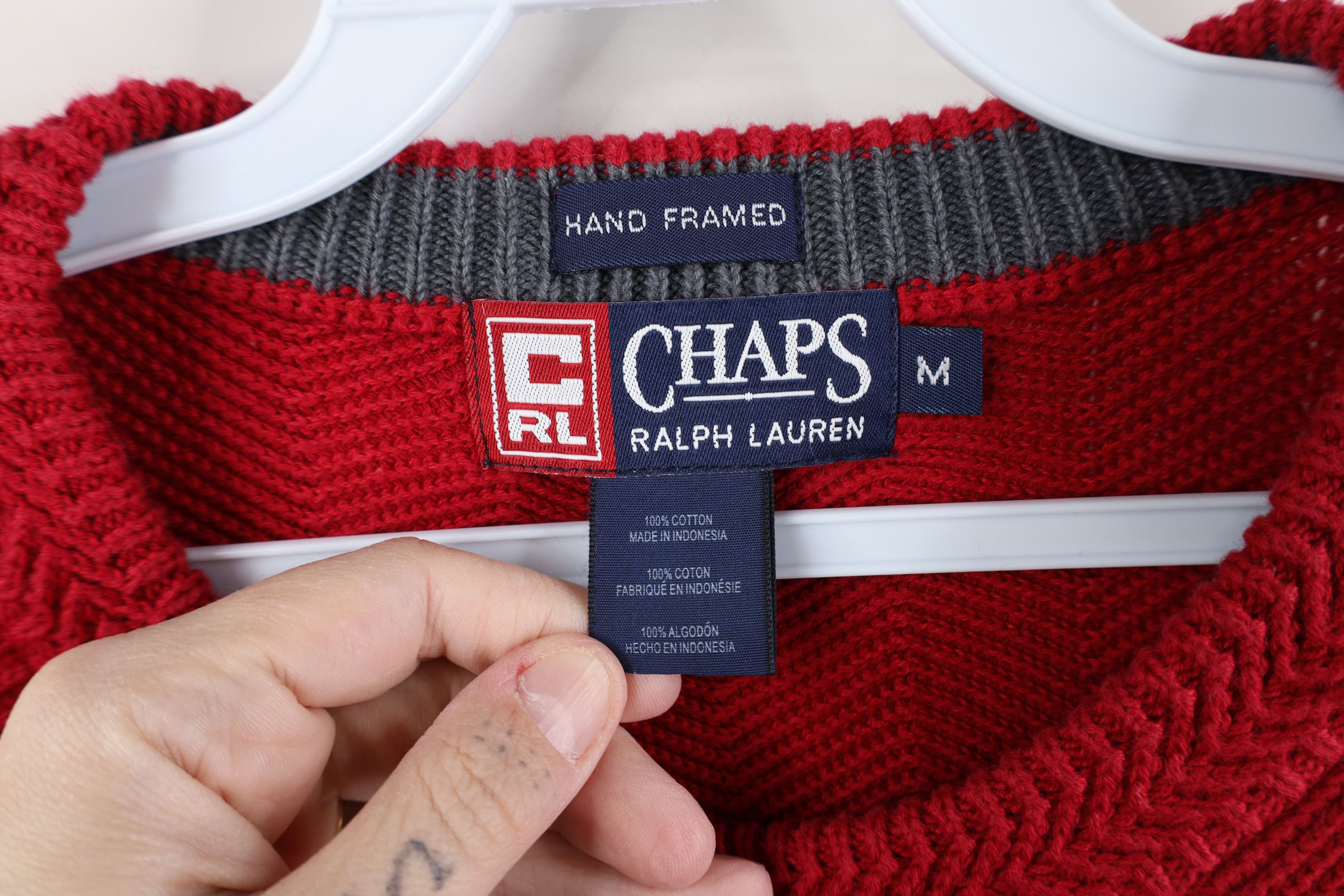 Ralph Lauren × Vintage Vintage 90s Chaps Ralph Lauren Herringbone Knit Sweater Size US M / EU 48-50 / 2 - 5 Thumbnail