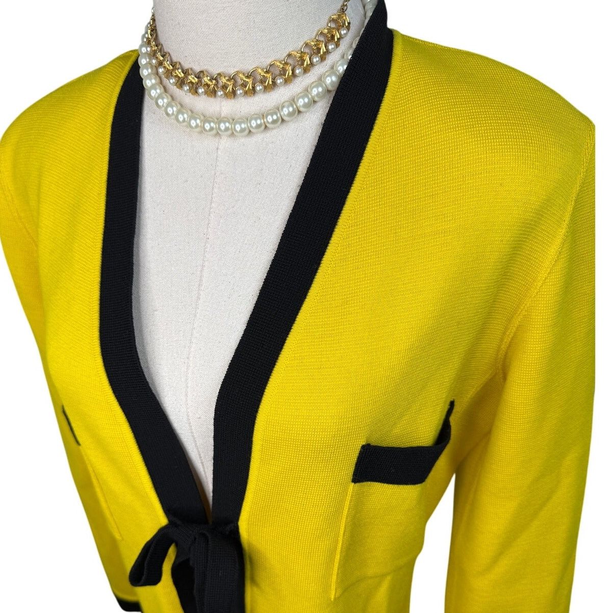 Emanuel Ungaro × Vintage Emanuel Ungaro vintage cardigan clueless yellow black size M Size M / US 6-8 / IT 42-44 - 3 Thumbnail