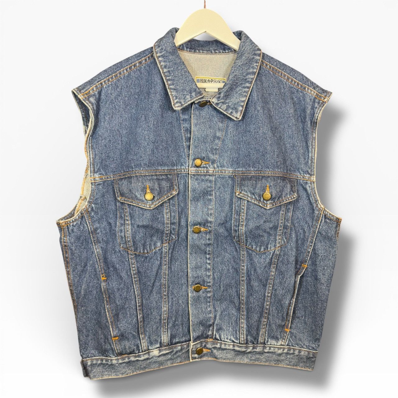 Other Vintage Huk-A-Poo Denim Trucker Jacket Vest Size US XL / EU 56 / 4 - 1 Thumbnail