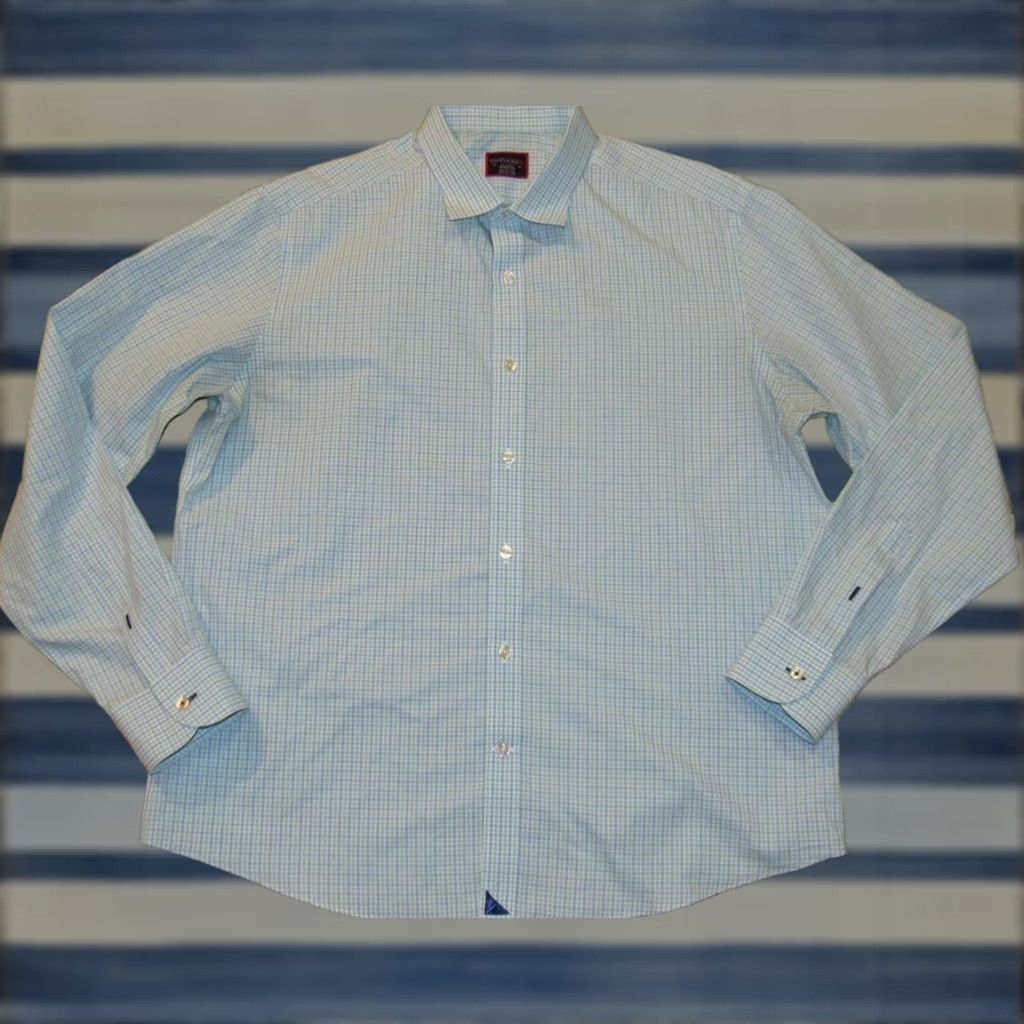UNTUCKit UNTUCKIT Blue Green Plaid Long Sleeve Button Down Wrinkle Free Shirt XL Mens Shirt XL Blue Plaid Wrangler? Size US XL / EU 56 / 4 - 1 Thumbnail