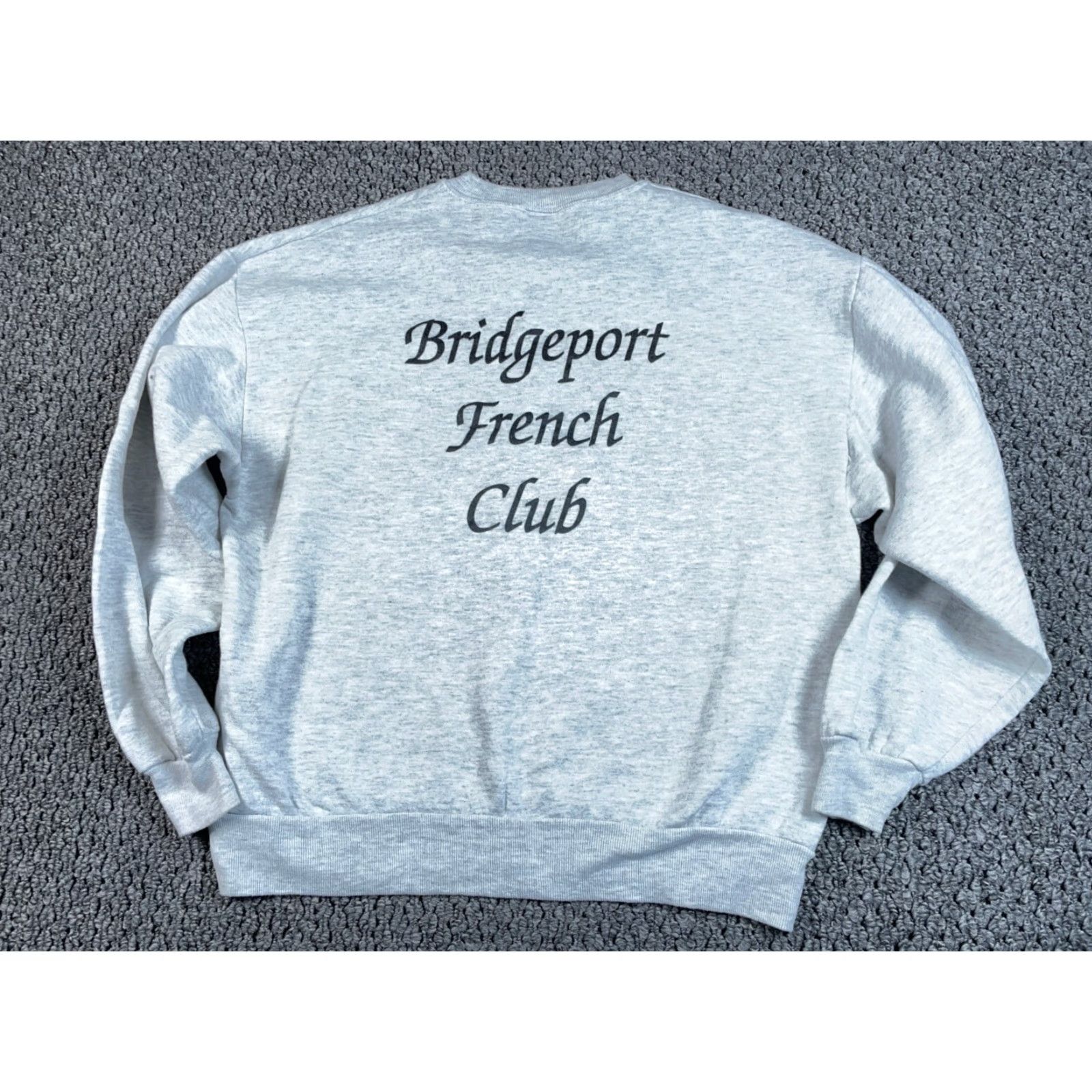 Jerzees VTG Bridgeport Michigan French Club Sweatshirt Adult Large Gray Crewneck 50/50 Size US L / EU 52-54 / 3 - 2 Thumbnail