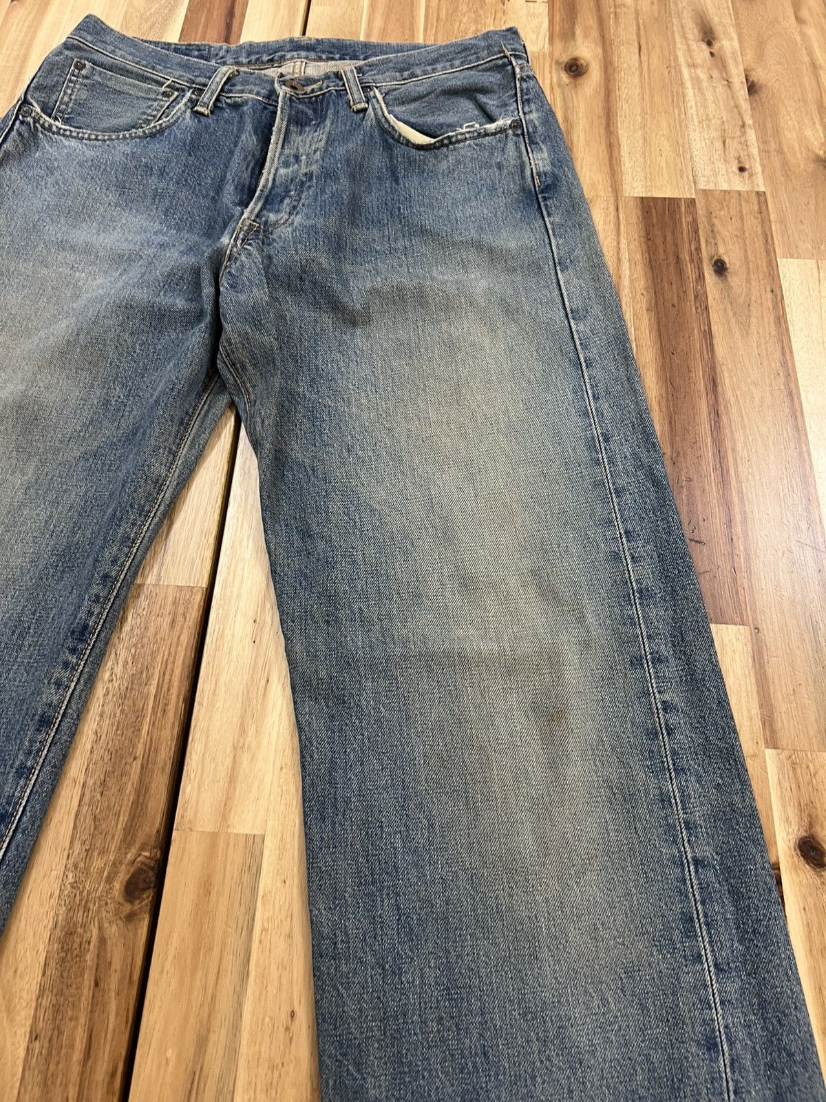 Edwin Vintage Edwin 505X Selvedge TRASHED Denim Jeans Size US 33 - 6 Thumbnail