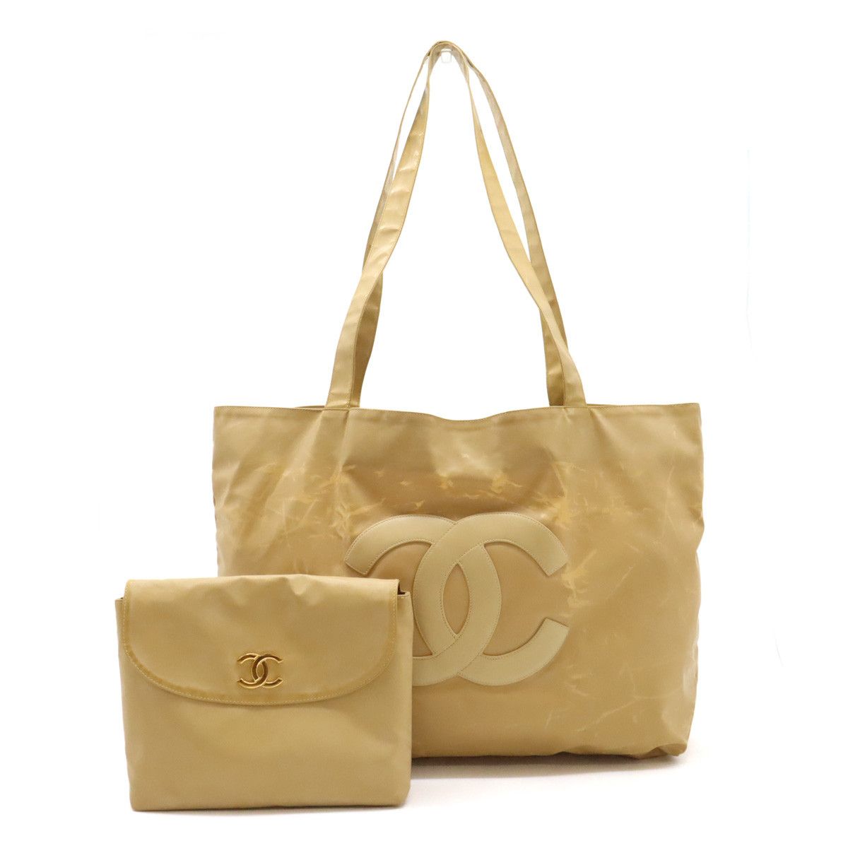 Chanel Chanel Chanel Coco Mark Rubber Coated Tote Bag Plastic Tote Bag in Good Condition Size ONE SIZE - 1 Thumbnail