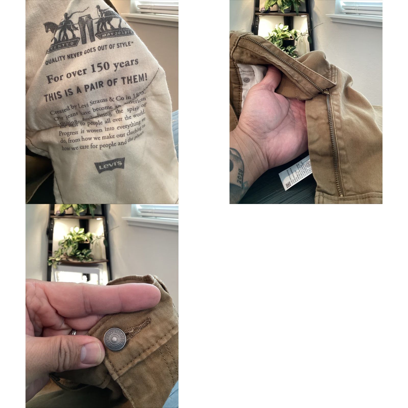 Levi's Levi's Jeans 502 Slim Straight Men Brown Khaki Denim 36 Regular Button Closure 5-Pocket Classic Comfort Fit Mens Size US 36 / EU 52 - 8 Thumbnail