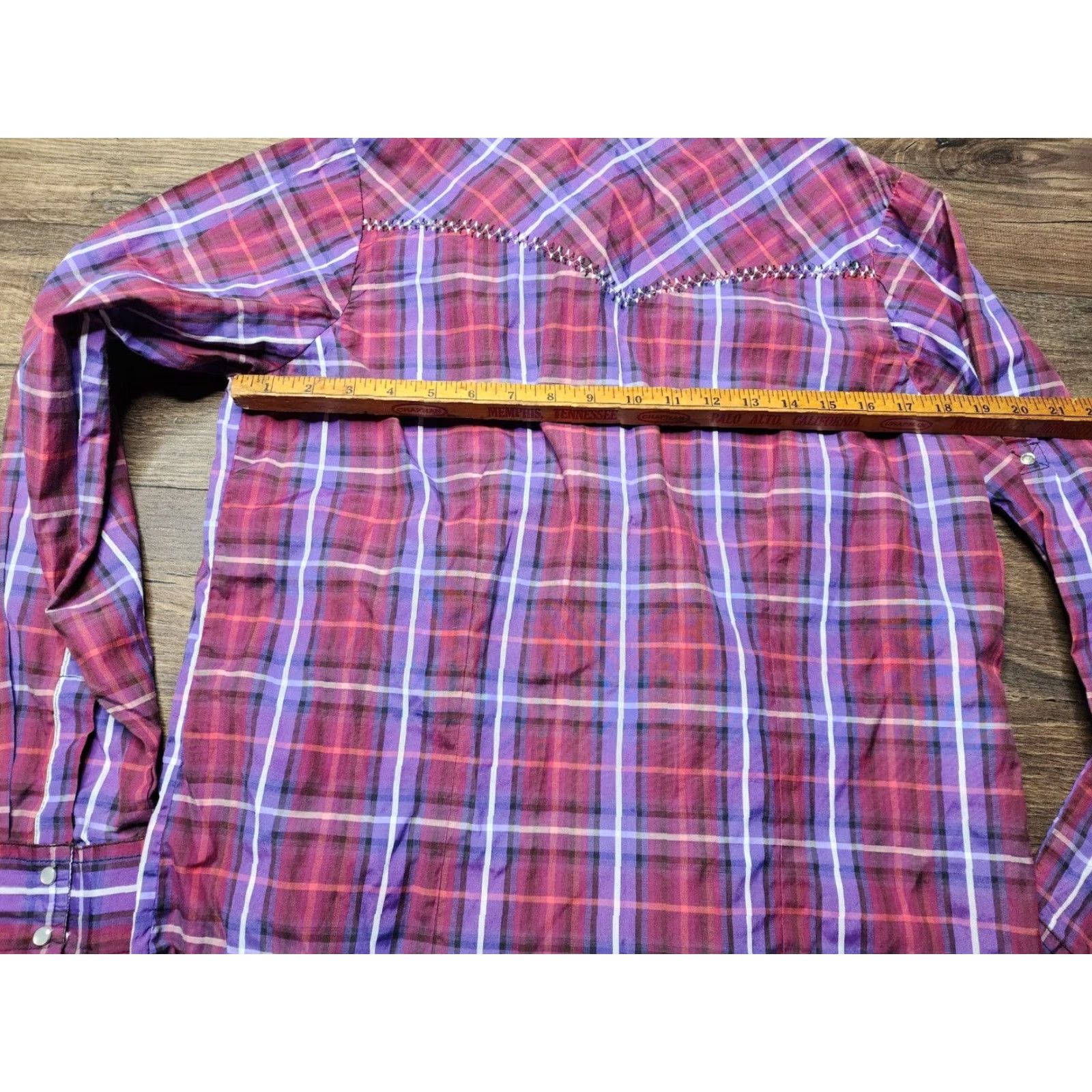 Vintage Janie Womens L Embroidered Pearl Snap Front Plaid Western Shirt Size L / US 10 / IT 46 - 3 Thumbnail