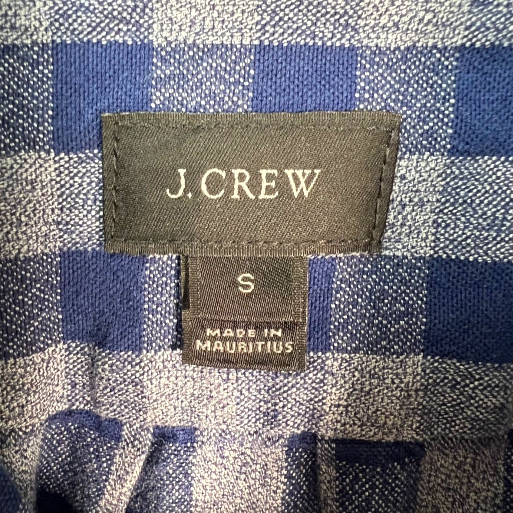J.Crew J.CREW Shirt Mens Small Blue & Gray Gingham Slim Fit Button-Down 100% Cotton Size US S / EU 44-46 / 1 - 3 Thumbnail