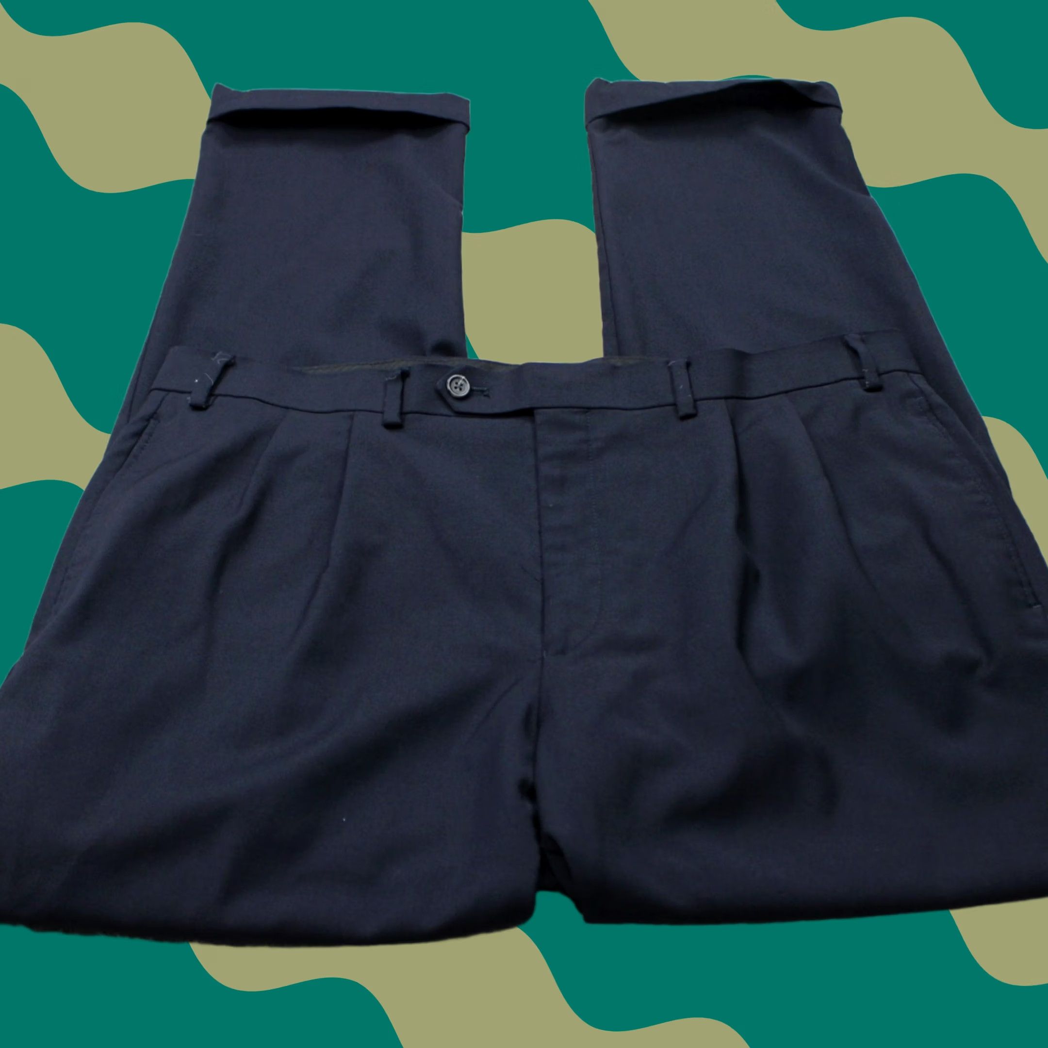 Ralph Lauren LAUREN Ralph Lauren Pants Mens 38x32 Black Wool Pleated Stretch Dress Pants Regular, 90s, Preppy, Business, Formal Mens Clothes Size US 38 / EU 54 - 1 Thumbnail