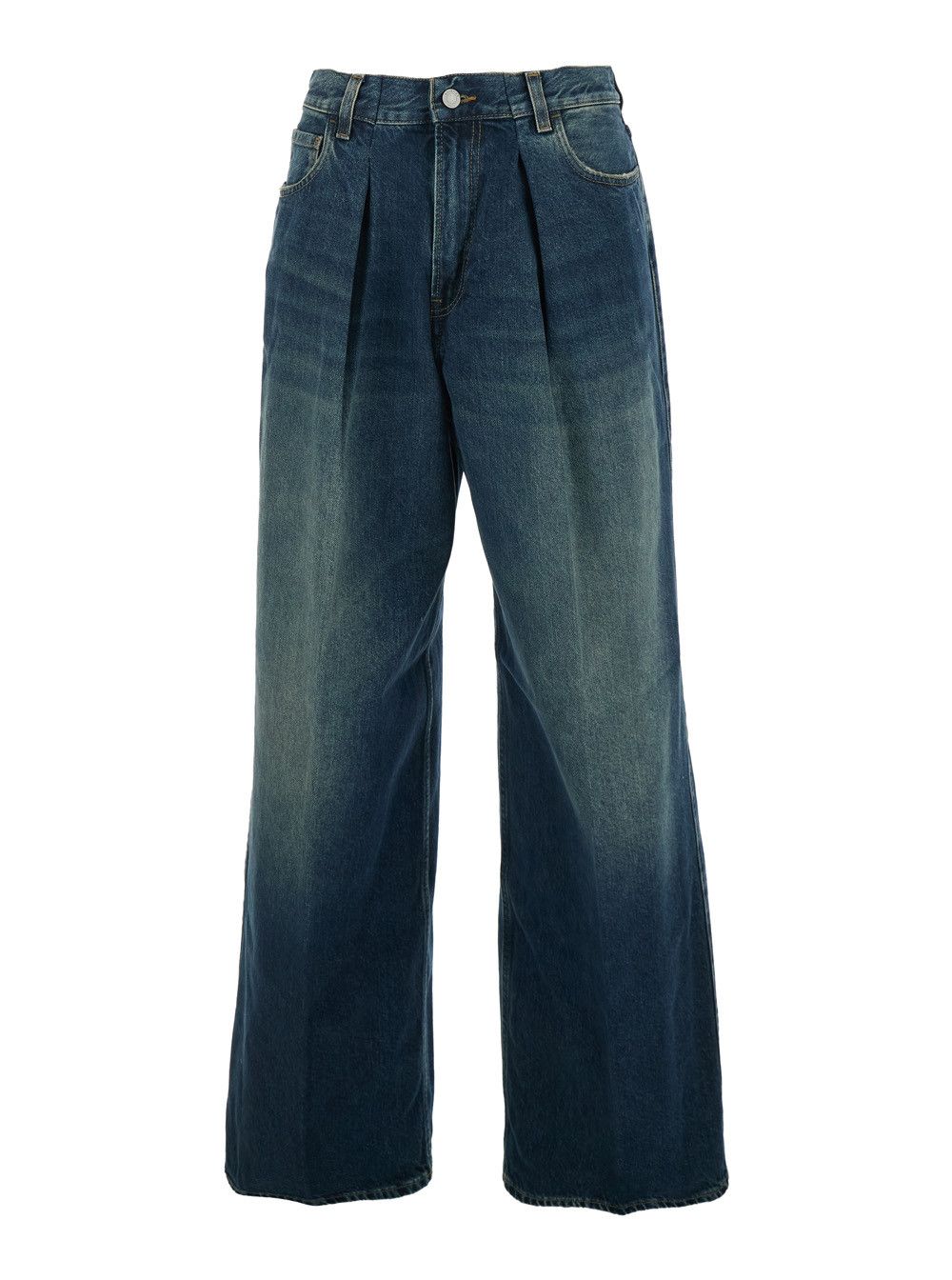 Haikure Blue Jeans with Logo Patch on the Back and Faded Effect in Blue Denim for Women Size 28" / US 6 / IT 42 - 1 Thumbnail
