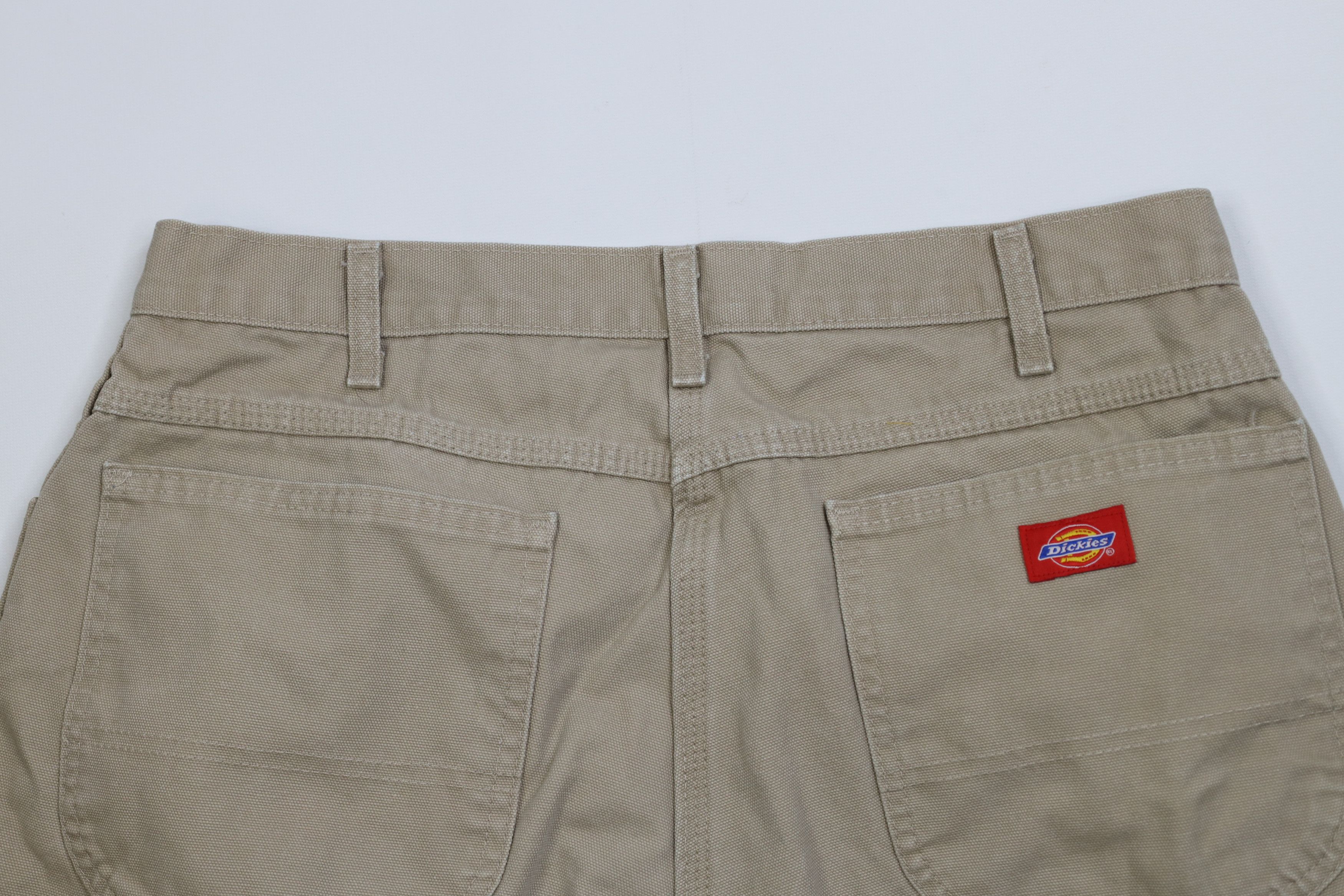 Dickies Vintage Y2K Dickies Relaxed Fit Canvas Dungaree Shorts Beige Size US 34 / EU 50 - 9 Thumbnail