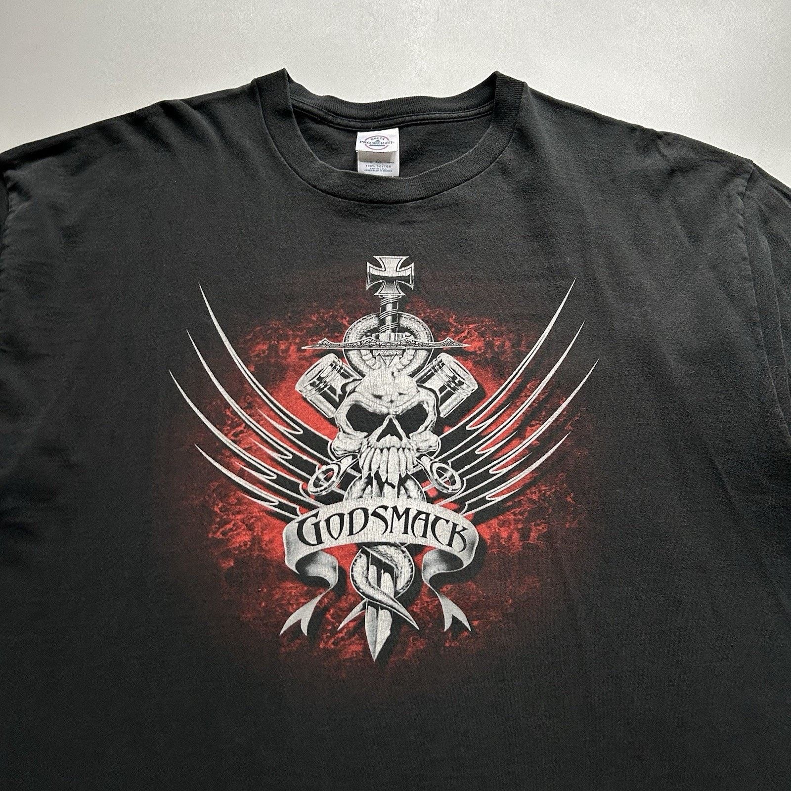 Band Tees Vintage Godsmack T Shirt XXL Y2K Cotton Band Tee Faded Black Size US XXL / EU 58 / 5 - 2 Thumbnail