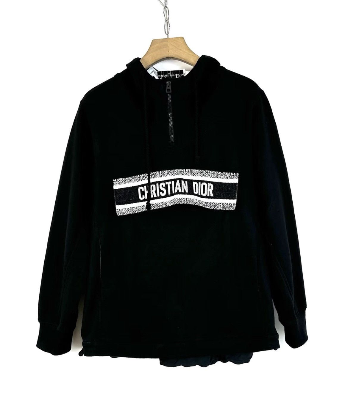 Dior Dior Black Chest Printed Logo Half-Zip Sweatshirt K12 Size US S / EU 44-46 / 1 - 1 Thumbnail