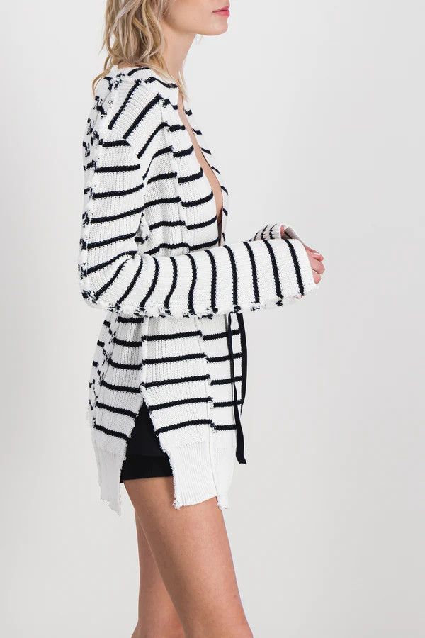 Marni o1y1125 Cardigan in White/Black Size XS / US 0-2 / IT 36-38 - 3 Thumbnail