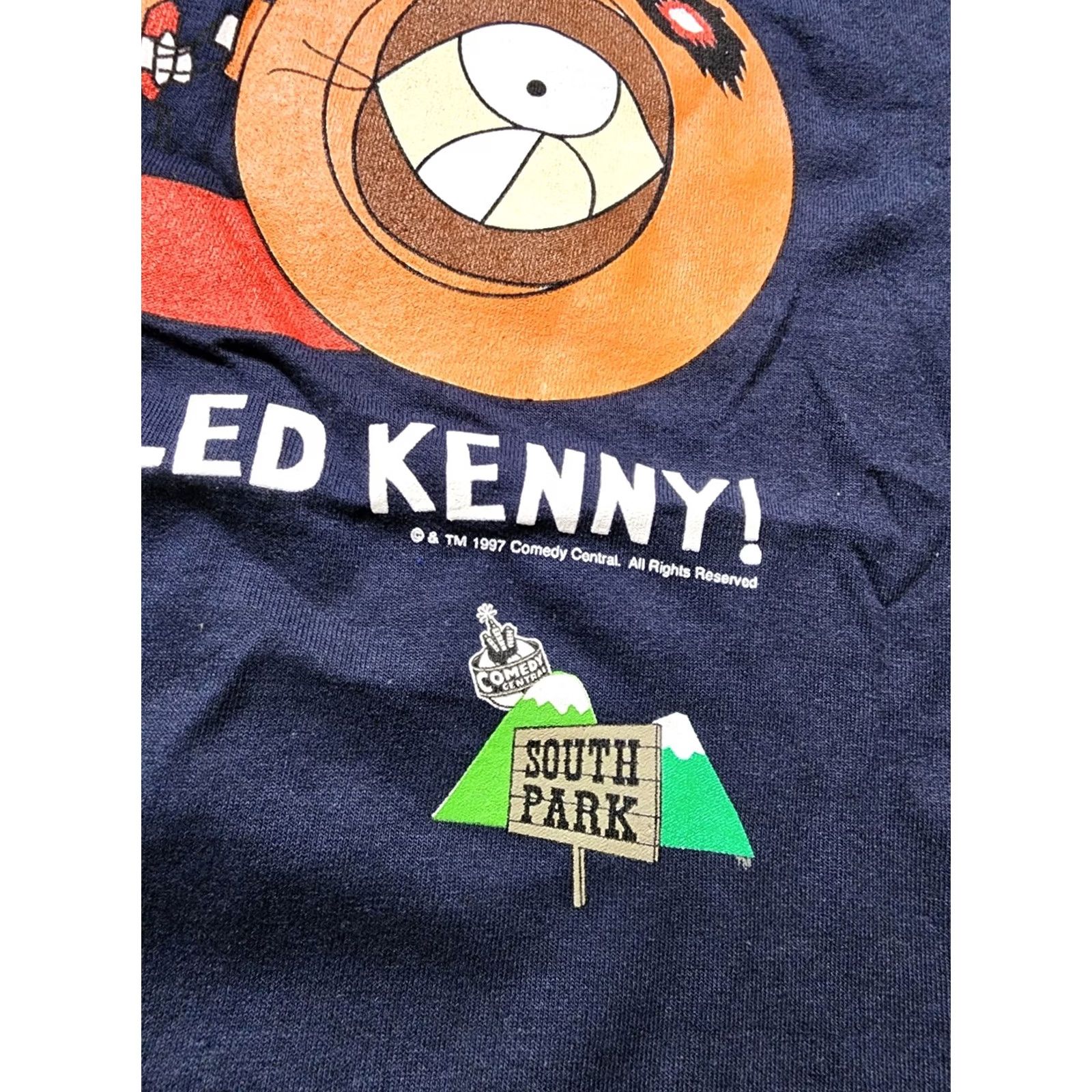 Tultex VINTAGE South Park T Shirt Mens XL 1997 Kenny Stan Oh My God They Killed Kenny Blue Cotton Tultex Graphic Print 90s Boys Mens Size US XL / EU 56 / 4 - 5 Thumbnail