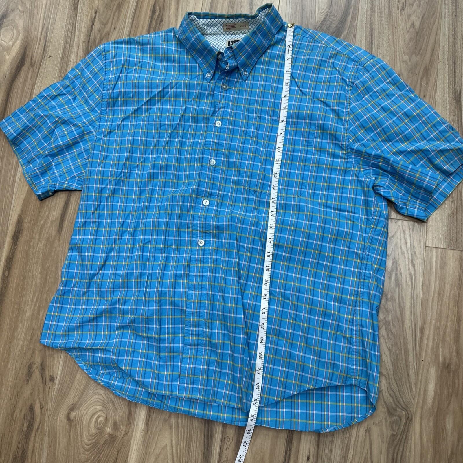 Haggar Haggar Forever New Blue Plaid Button Short Sleeve Shirt XL Size US XL / EU 56 / 4 - 5 Thumbnail