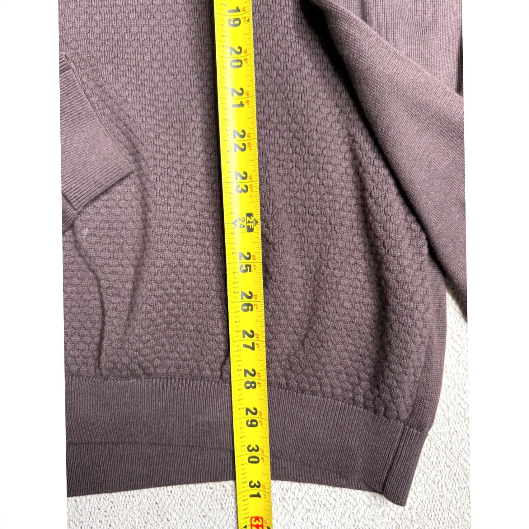 Vintage Guide London Premium Range Polo Shirt Knit Textured Brown XL Men Shirt Geometric 100% Cotton Collared Button Down Breathable Long Sleeve Size US XL / EU 56 / 4 - 5 Thumbnail