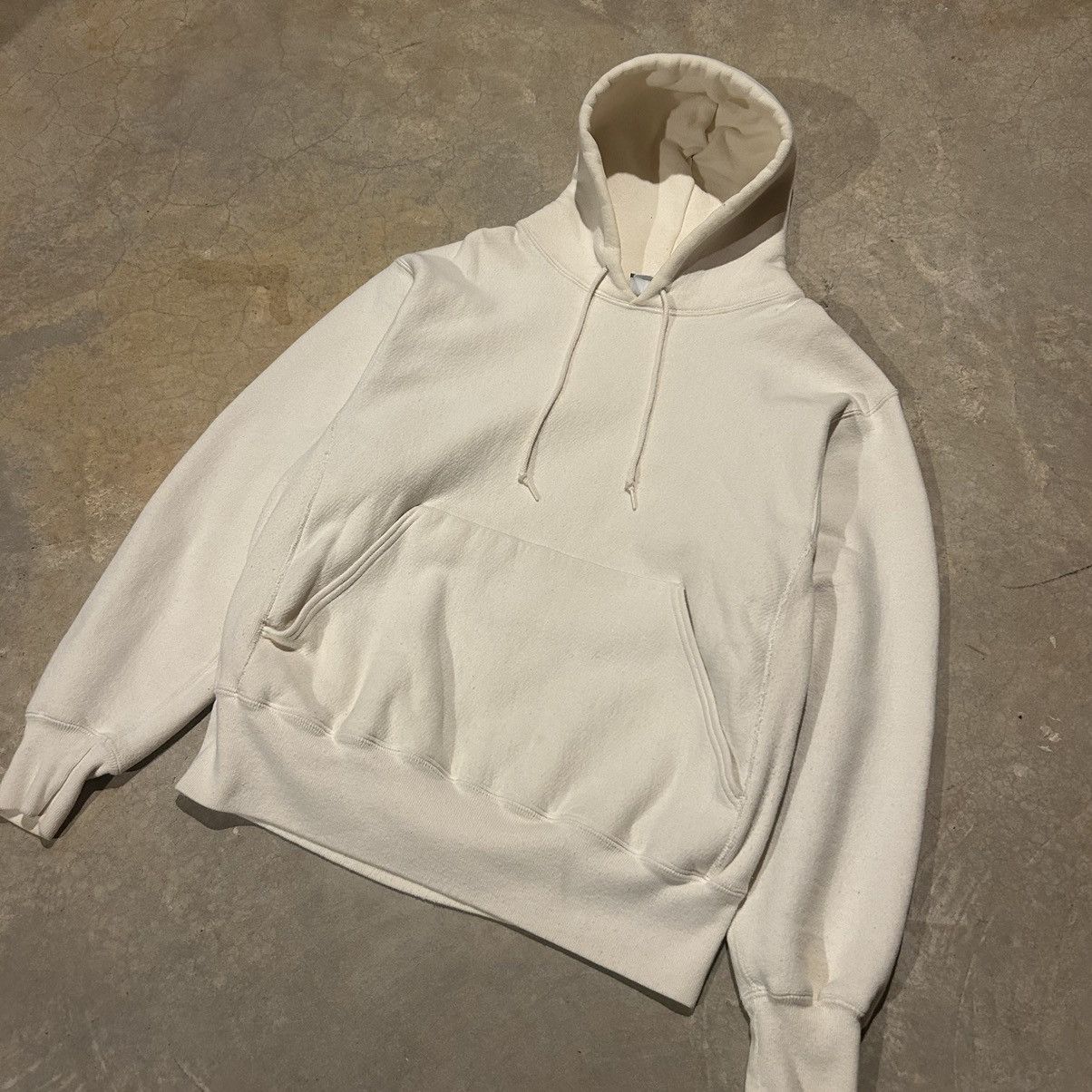 Lee × Vintage Essential Vintage 90s Lee Reverse Weave Cream Hoodie Size US XL / EU 56 / 4 - 2 Thumbnail