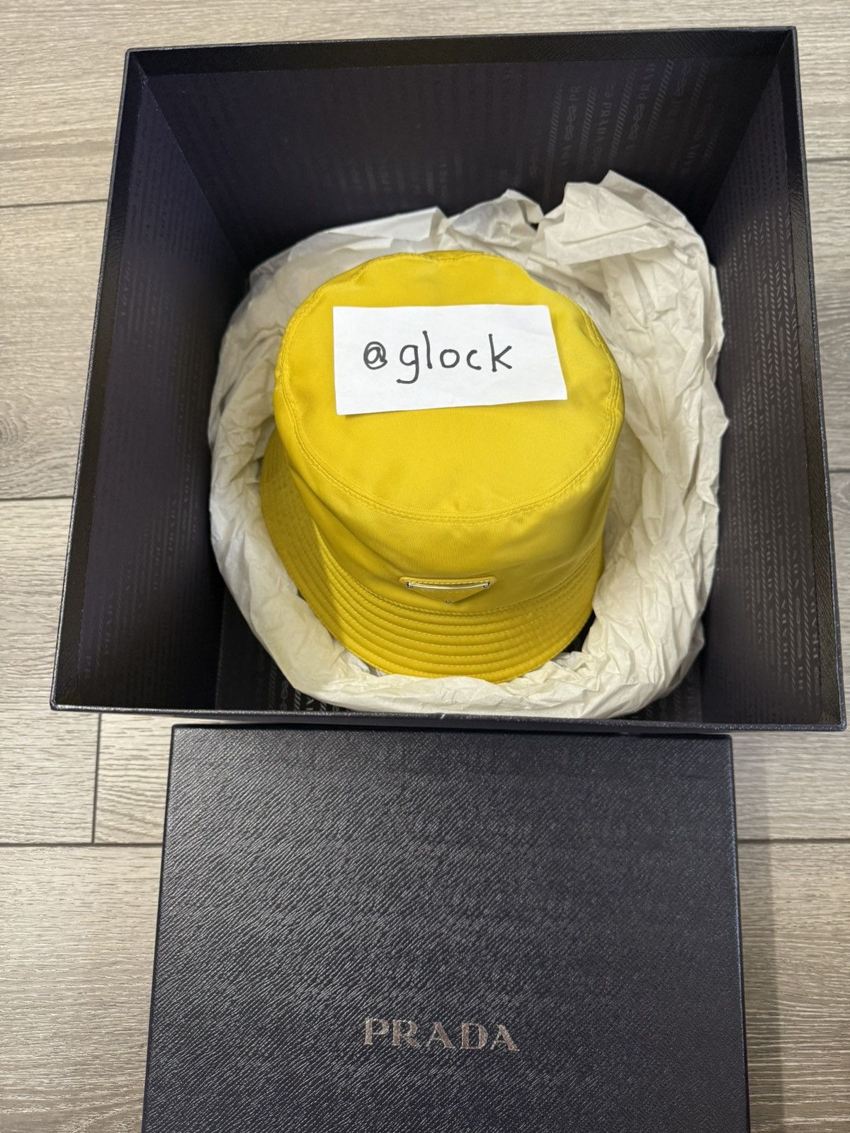 Prada Prada Nylon Bucket Hat Yellow Brand New Size Medium Size ONE SIZE - 2 Thumbnail