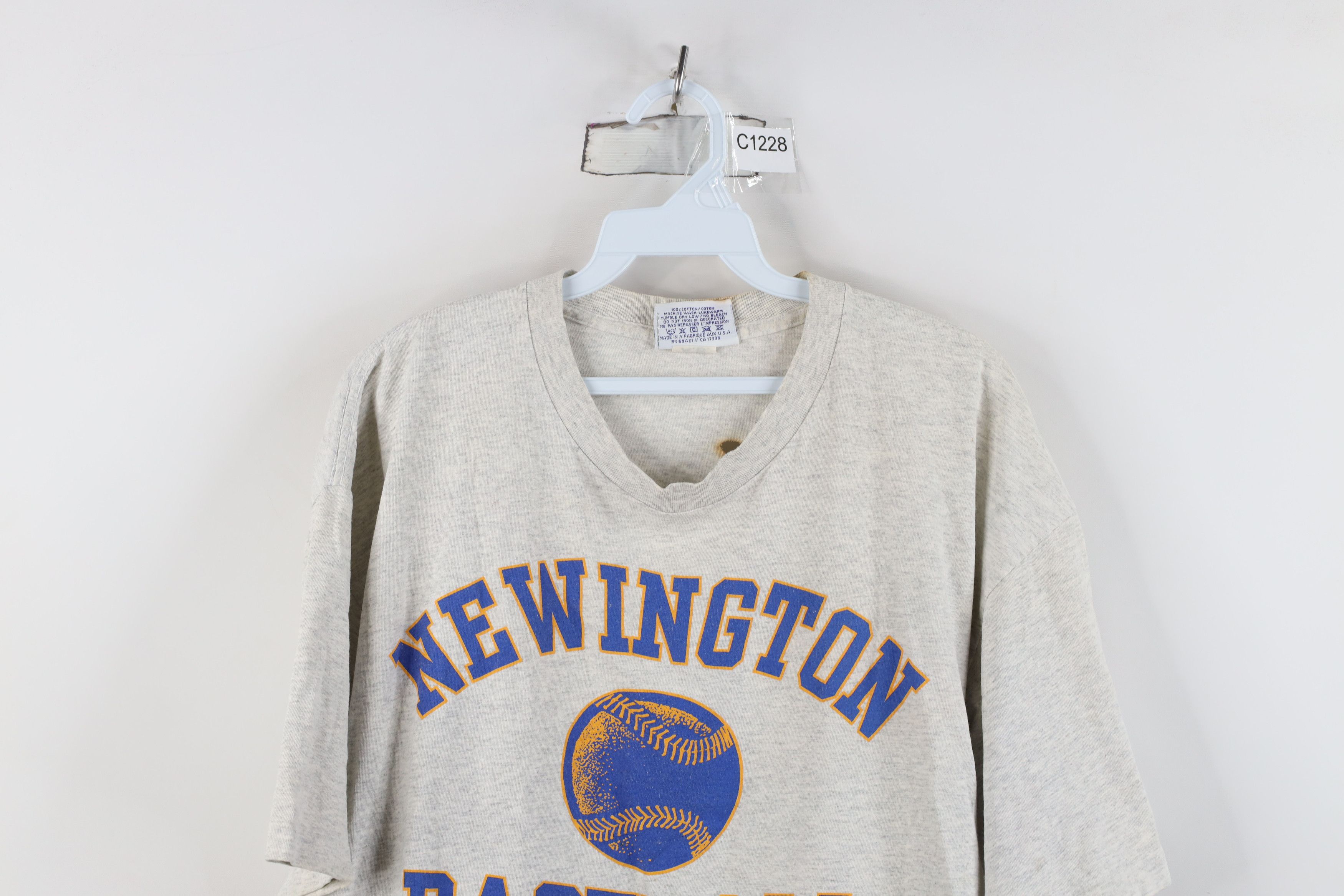 Reebok Vintage 90s Reebok Newington T-Shirt Heather Gray USA Size US XL / EU 56 / 4 - 2 Thumbnail