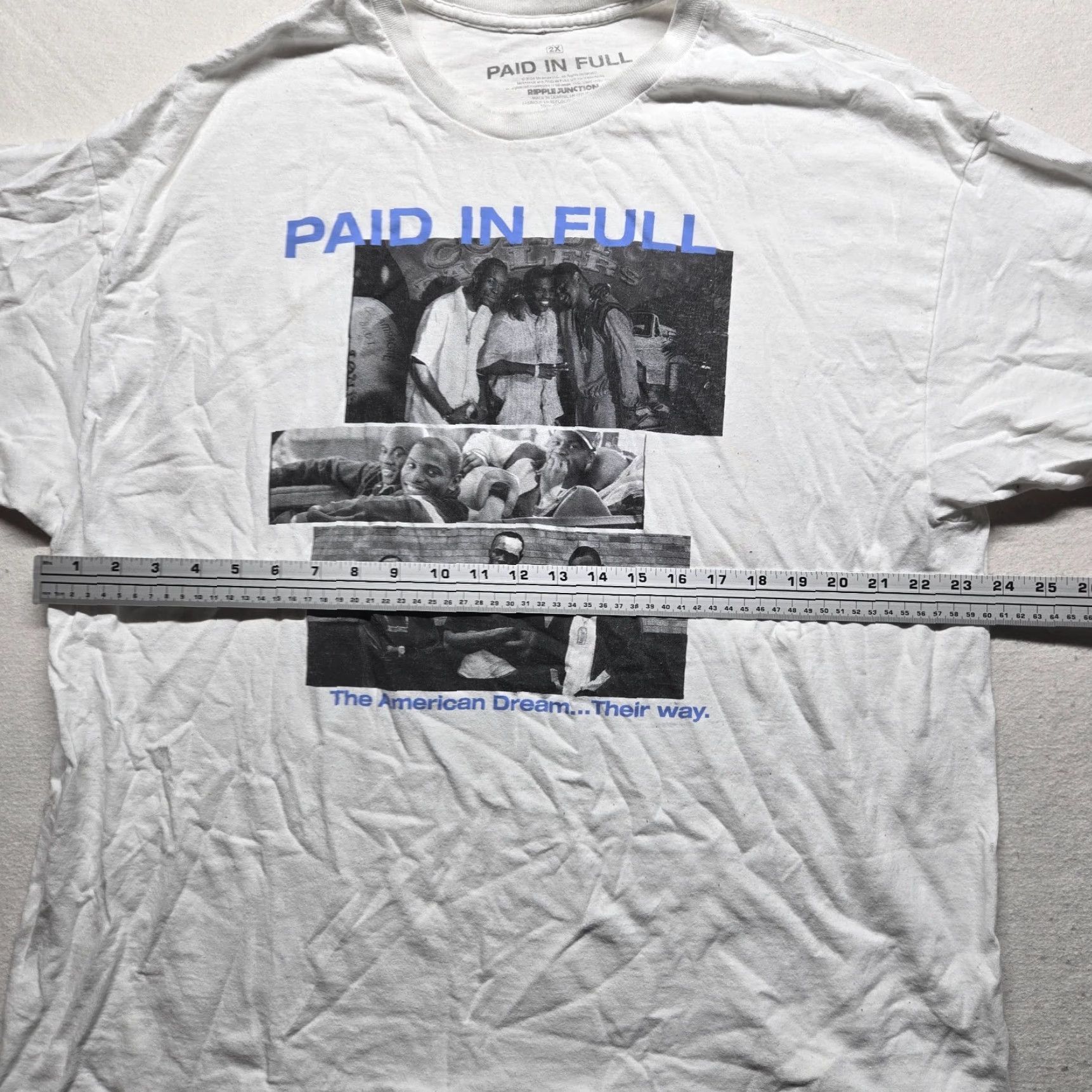 Vintage Paid in Full Shirt Men Adult Size 2X Crew Neck Short Sleeve White T-Shirt Movie Gangsta 90s Theme Merch Size US S / EU 44-46 / 1 - 4 Thumbnail