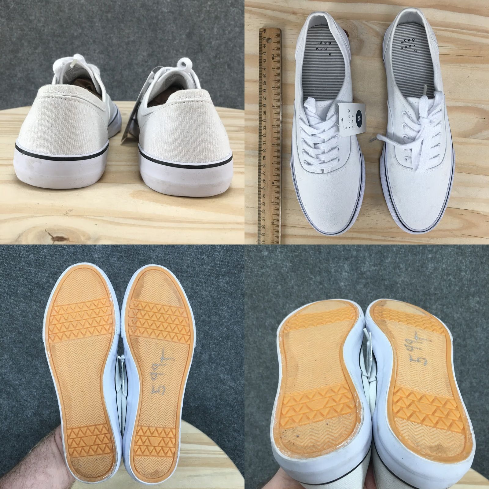 Vintage A New Day Shoes Womens Layla Sneakers White Canvas Low Top Lace Up Comfort NEW Size M / US 6-8 / IT 42-44 - 8 Thumbnail