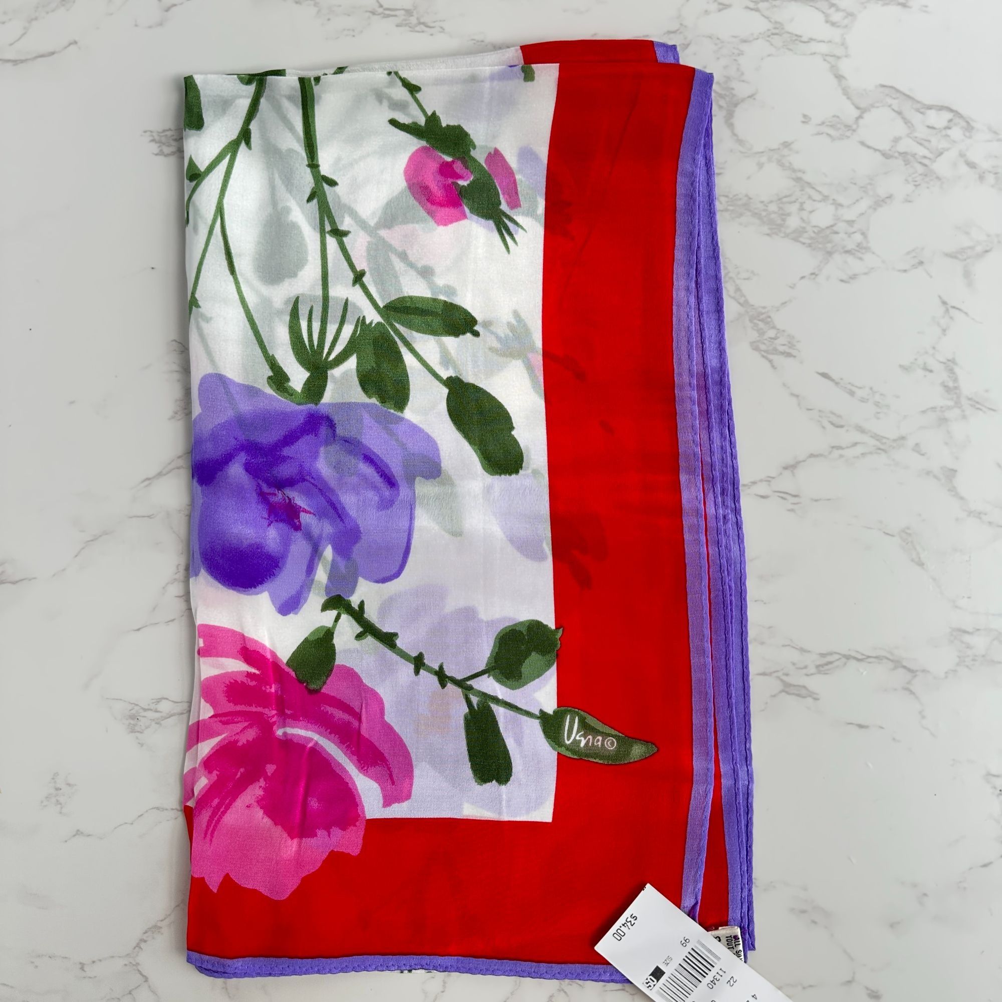 Vintage Vera Neumann Silk Scarf, 52x15 Oblong, Prima Vera Collection Size ONE SIZE - 1 Thumbnail