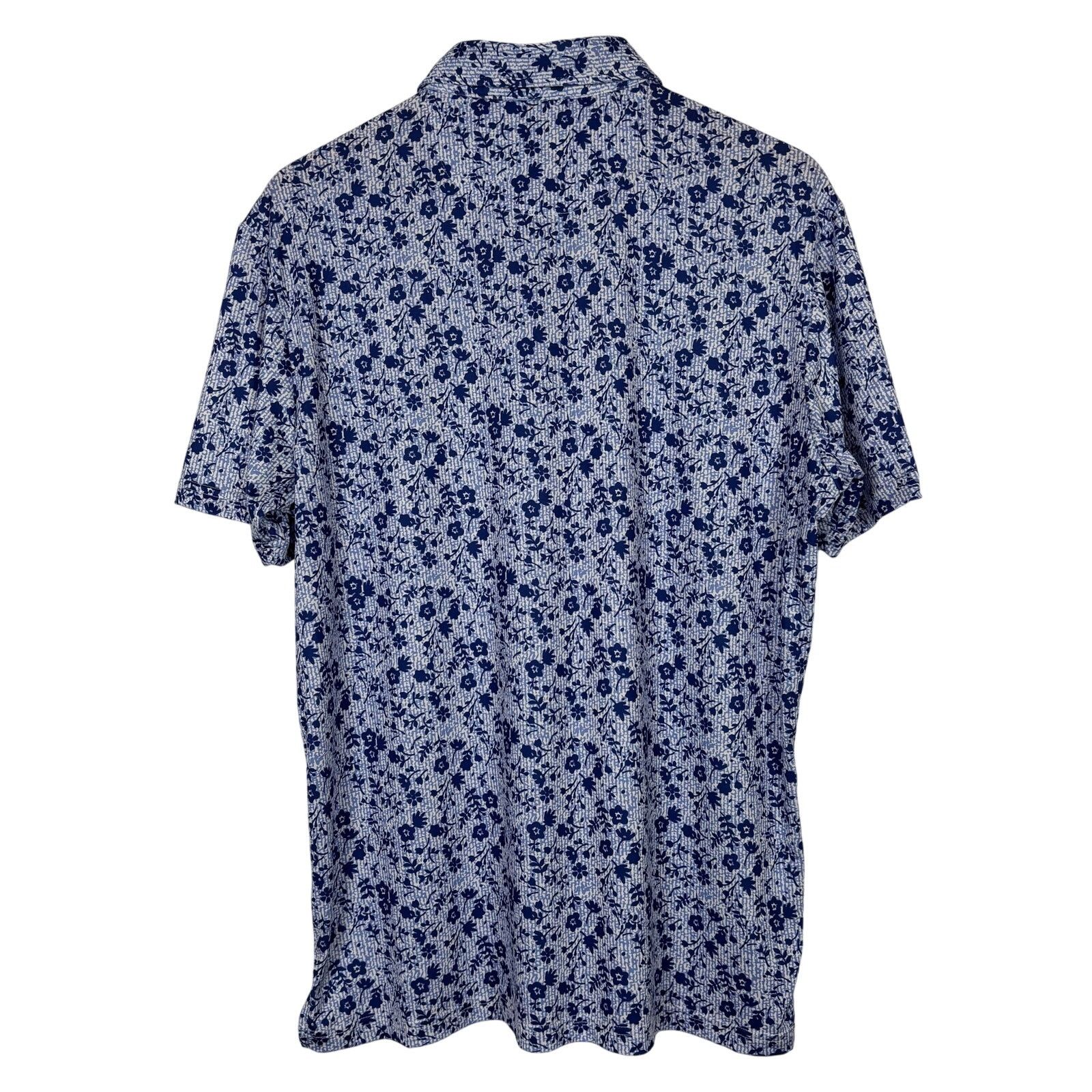 Tailorbyrd Tailorbyrd Men's Blue Floral Golf Polo Size Large Size US L / EU 52-54 / 3 - 2 Thumbnail