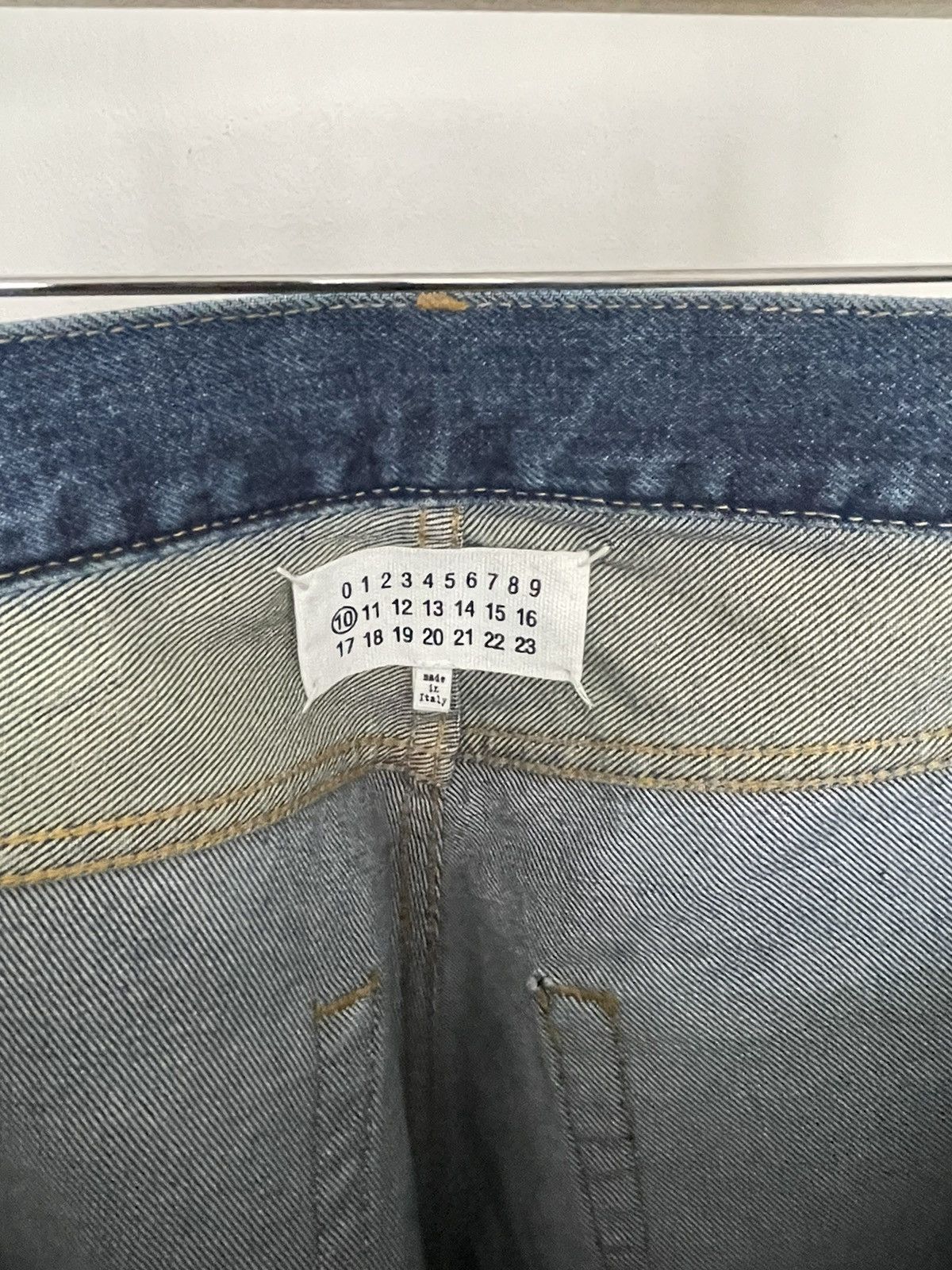 Maison Margiela Amazing very rare Maison Margiela two tone raw edge jeans Size US 33 - 7 Thumbnail