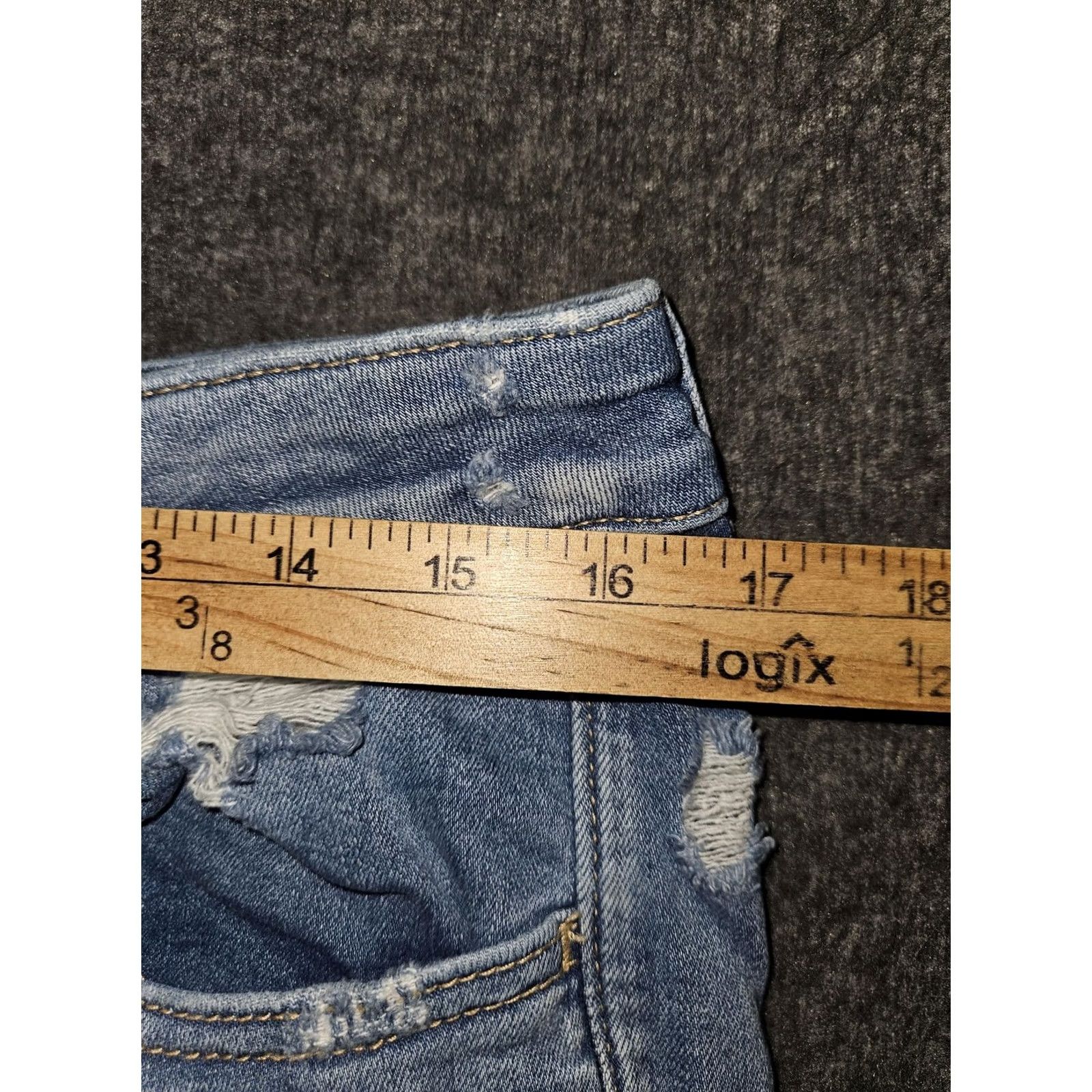 American Eagle Outfitters American Eagle Outfitters Jeans Womens 12 Blue Hi Rise Jegging Crop Distressed Raw Hem Size 34" / US 12 / IT 48 - 5 Thumbnail