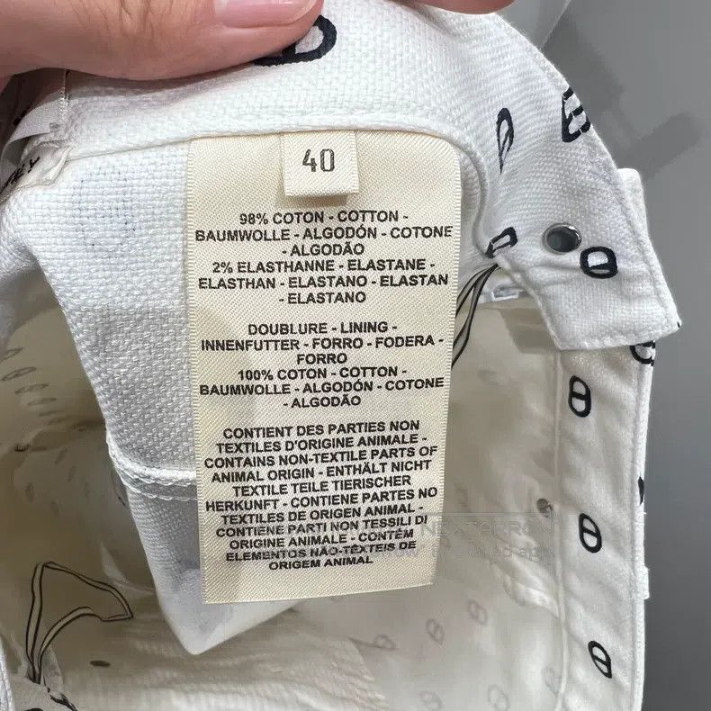 Hermes Hermes White Pig Nose Logo All-over Printed Denim Size 26" / US 2 / IT 38 - 6 Thumbnail