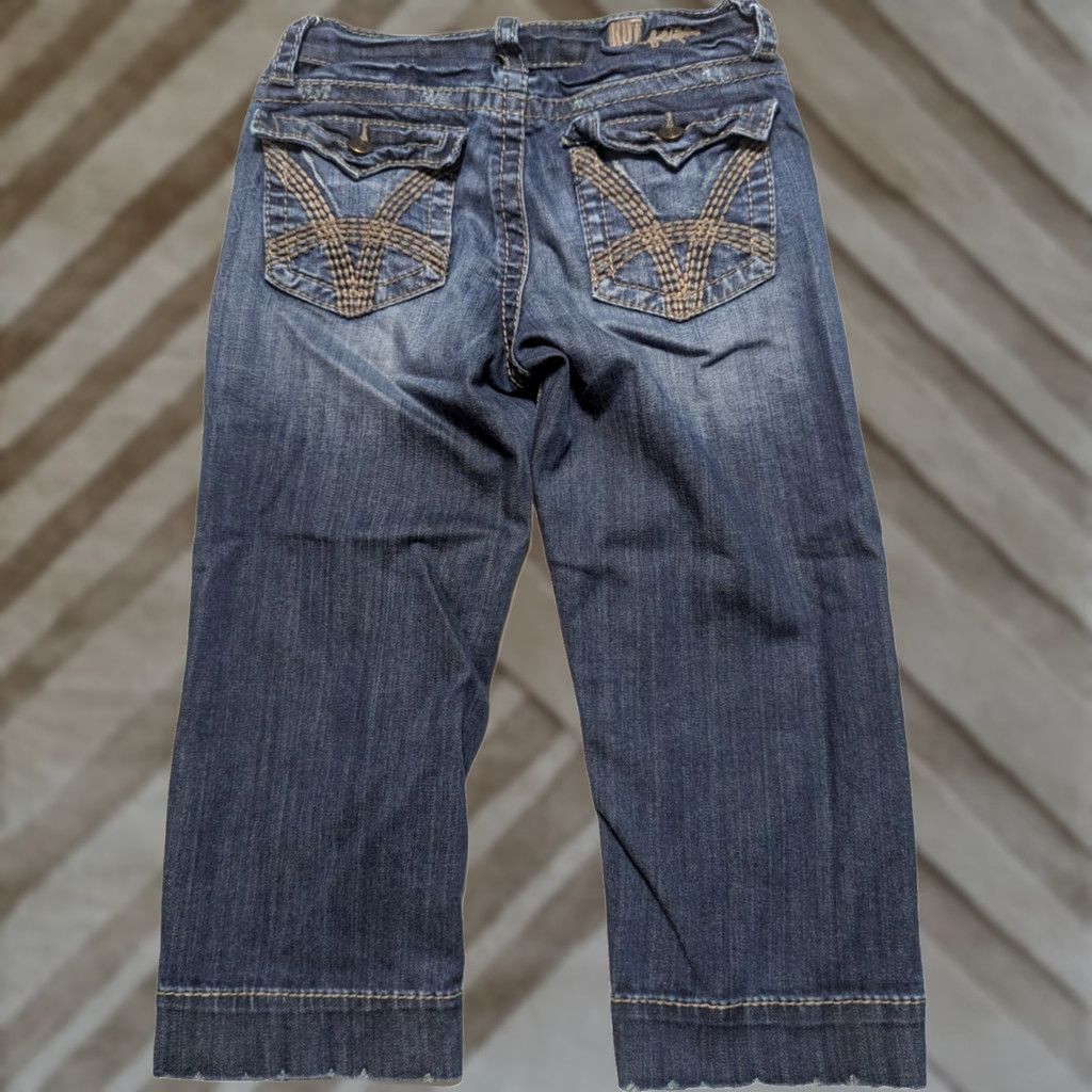 Vintage KUT From The KLOTH Jeans - Women Size 2 Cropped Embroidered Flap Pocket Denim Size 26" / US 2 / IT 38 - 1 Thumbnail