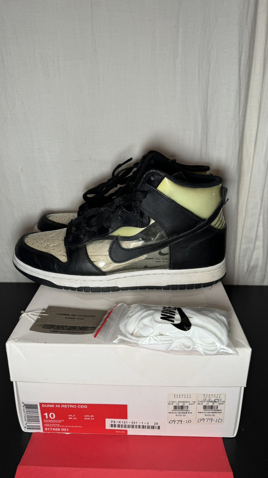 Comme des Garcons Homme Plus × Nike Comme des Garçons Homme Plus x Nike Dunk High Retro "Clear" Size US 10 / EU 43 - 4 Thumbnail