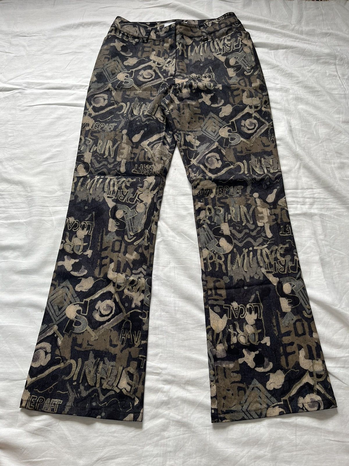 If Six Was Nine Maison Tricolore Camo Gravity Wording Pants Size US 28 / EU 44 - 4 Thumbnail