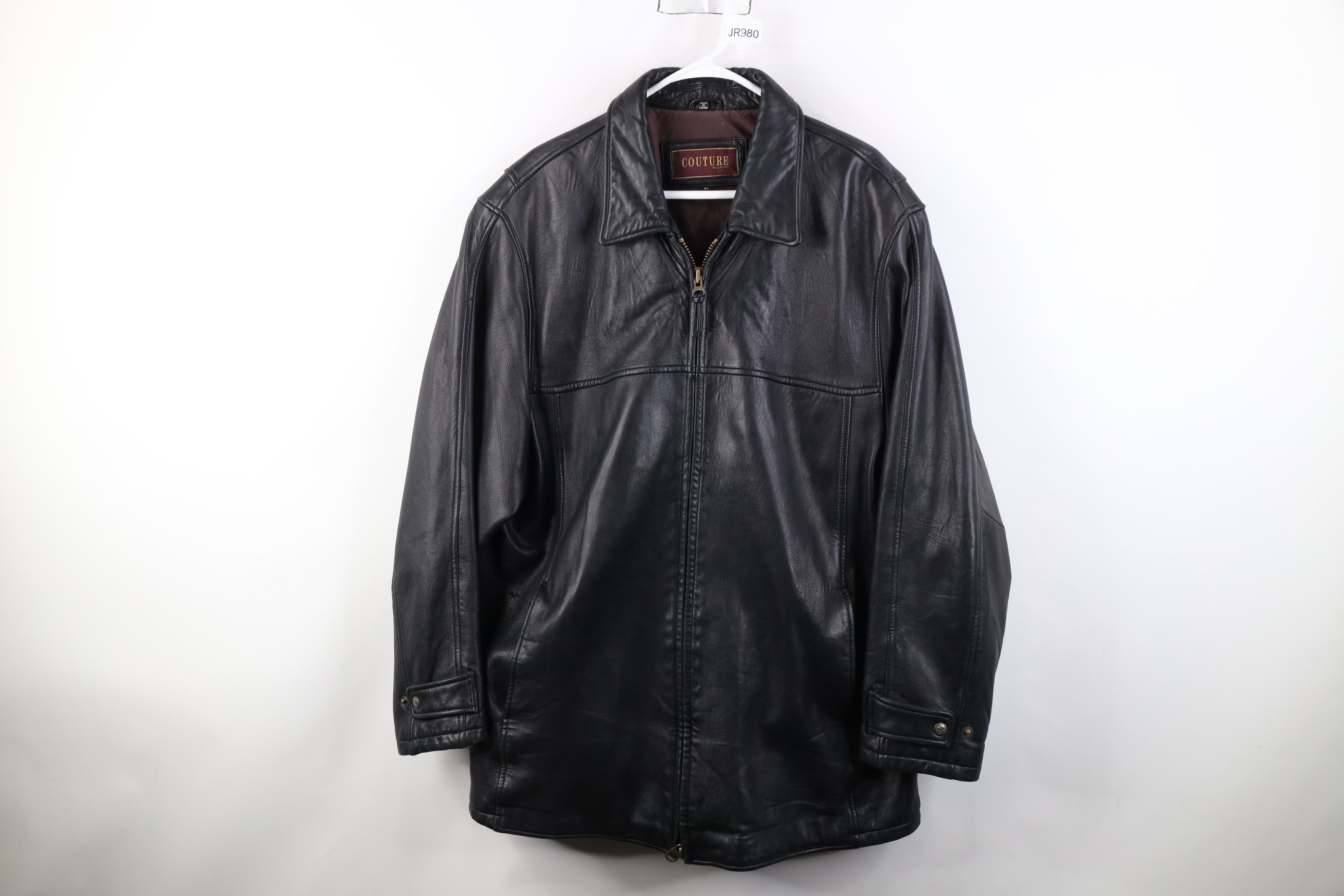 Vintage Vintage 90s Streetwear Soft Leather Full Zip Jacket Black Size US XL / EU 56 / 4 - 1 Thumbnail