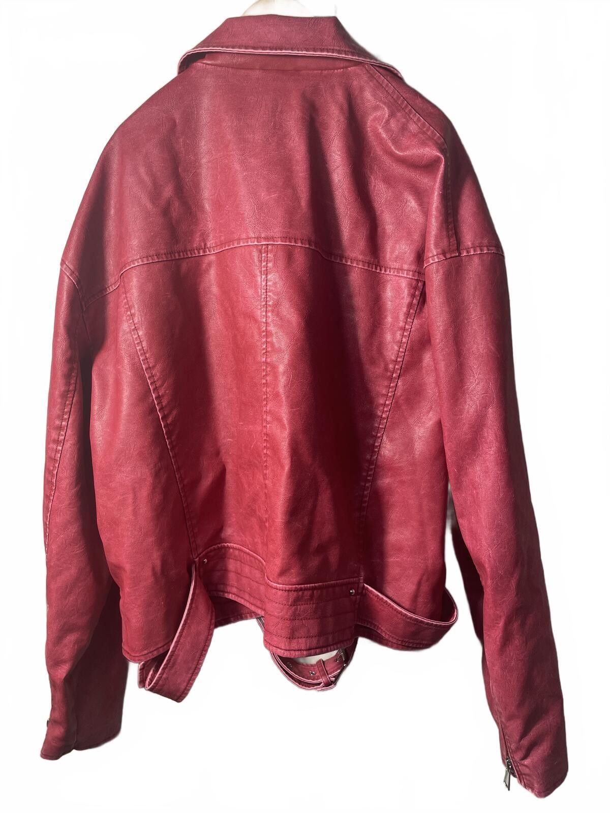 Other PrettyLittleThing Plus Biker Jacket Womens 18 Pink Red NWT Size XXL / US 16-18 / IT 52-54 - 4 Thumbnail