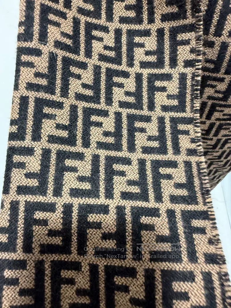 Fendi Fendi size 180*30 cm FF Monogrammed Wool Fringe Scarf Size ONE SIZE - 2 Thumbnail