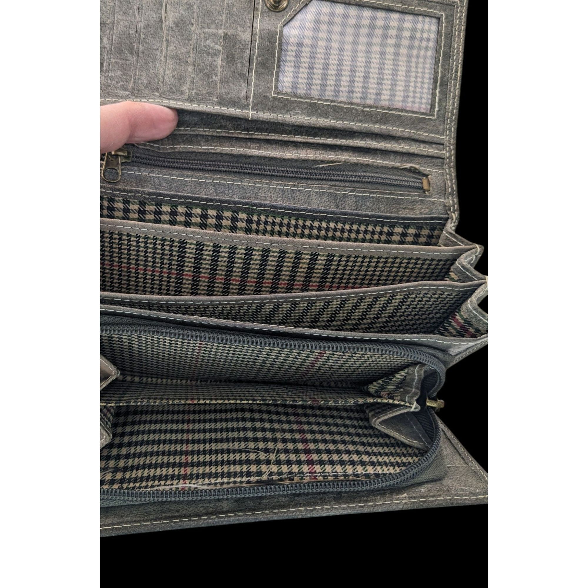 Other Vintage Wild Tiger Leather Wallet Retro Style 7x3.5 Inches W Size ONE SIZE - 3 Thumbnail