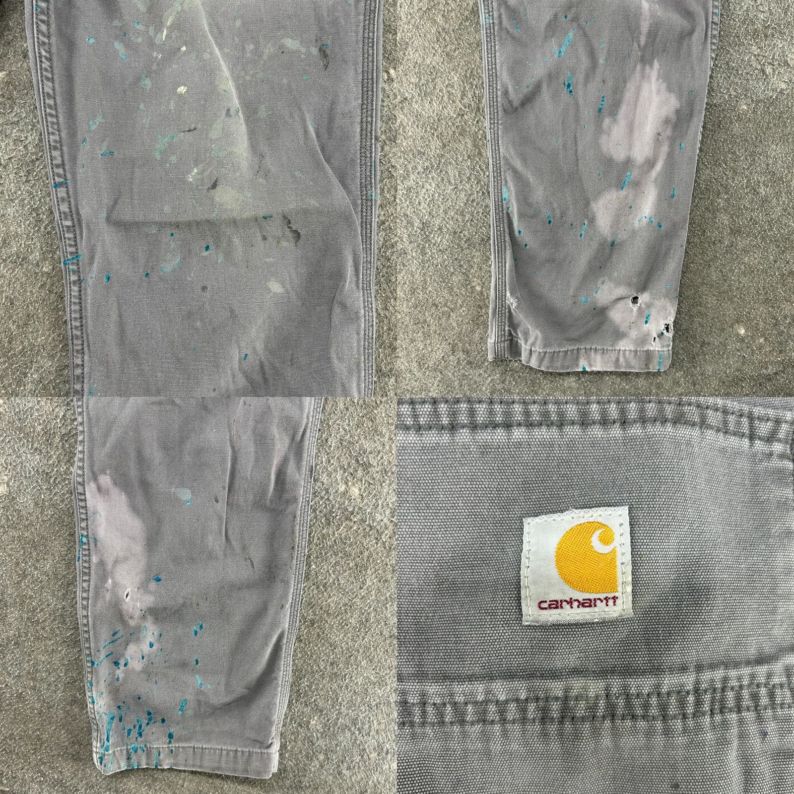 Carhartt VINTAGE Carhartt Pants Mens 32x32 Gray Carpenter Relaxed Rugged Flex Canvas Distressed Size US 32 / EU 48 - 9 Thumbnail