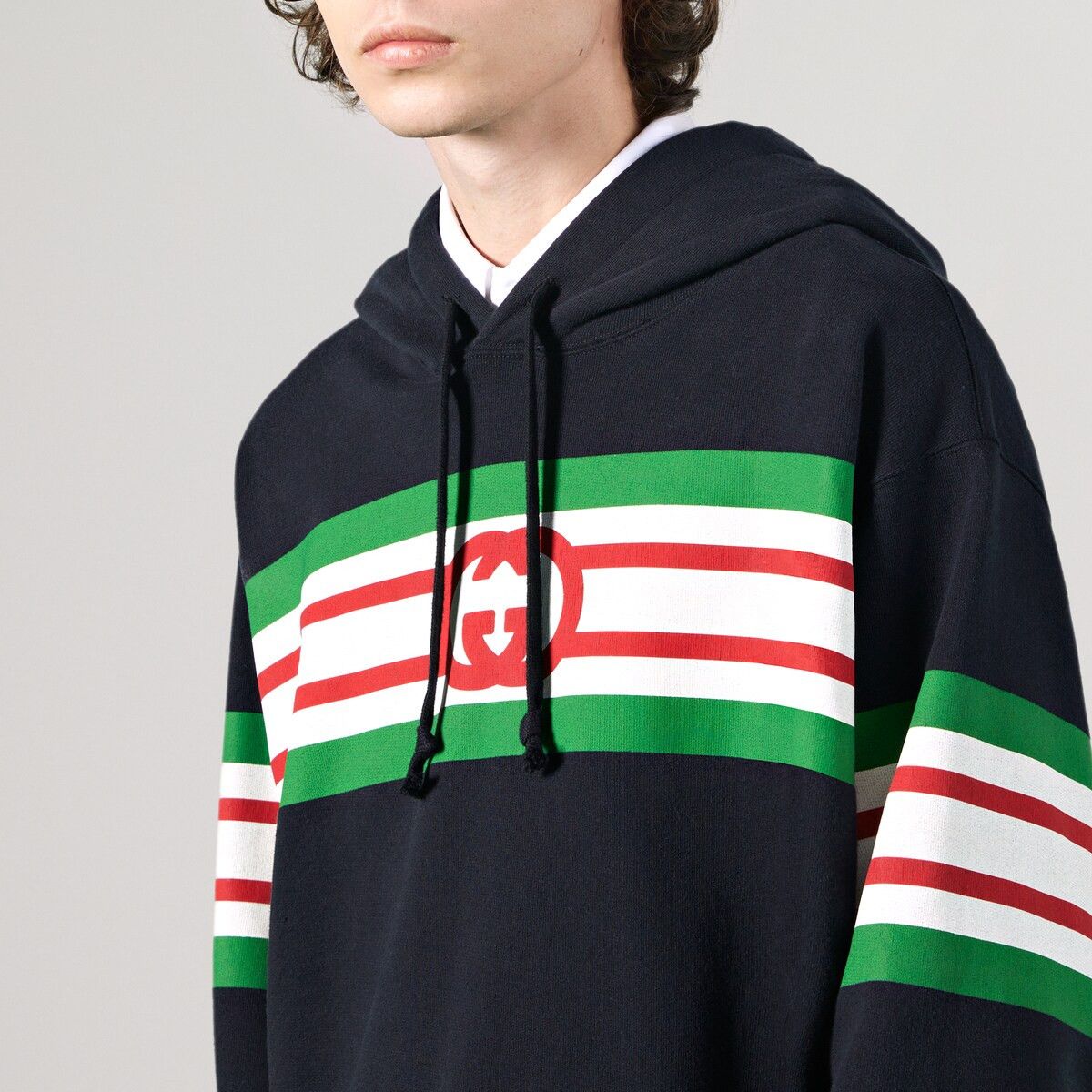 Gucci S Gucci GG Print Hoodie Black Green Red Web Stripe Size US S / EU 44-46 / 1 - 4 Thumbnail