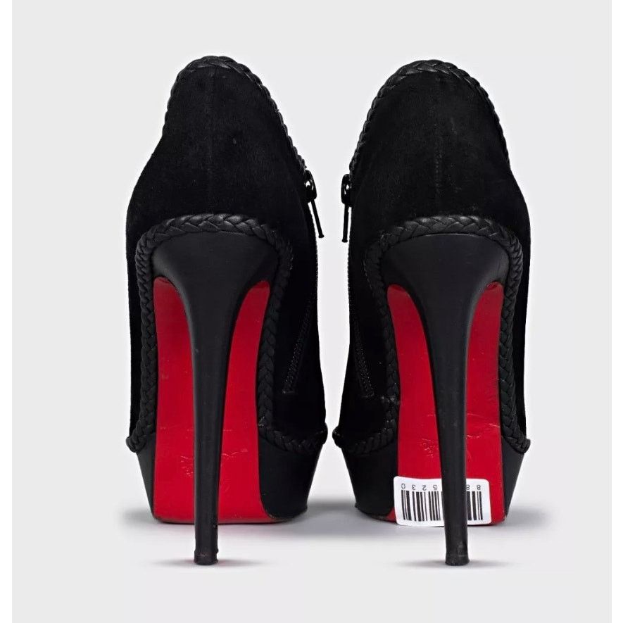 Christian Louboutin Christian Louboutin Black Suede Ankle Booties 37.5 EU Size US 6.5 / IT 36.5 - 4 Thumbnail