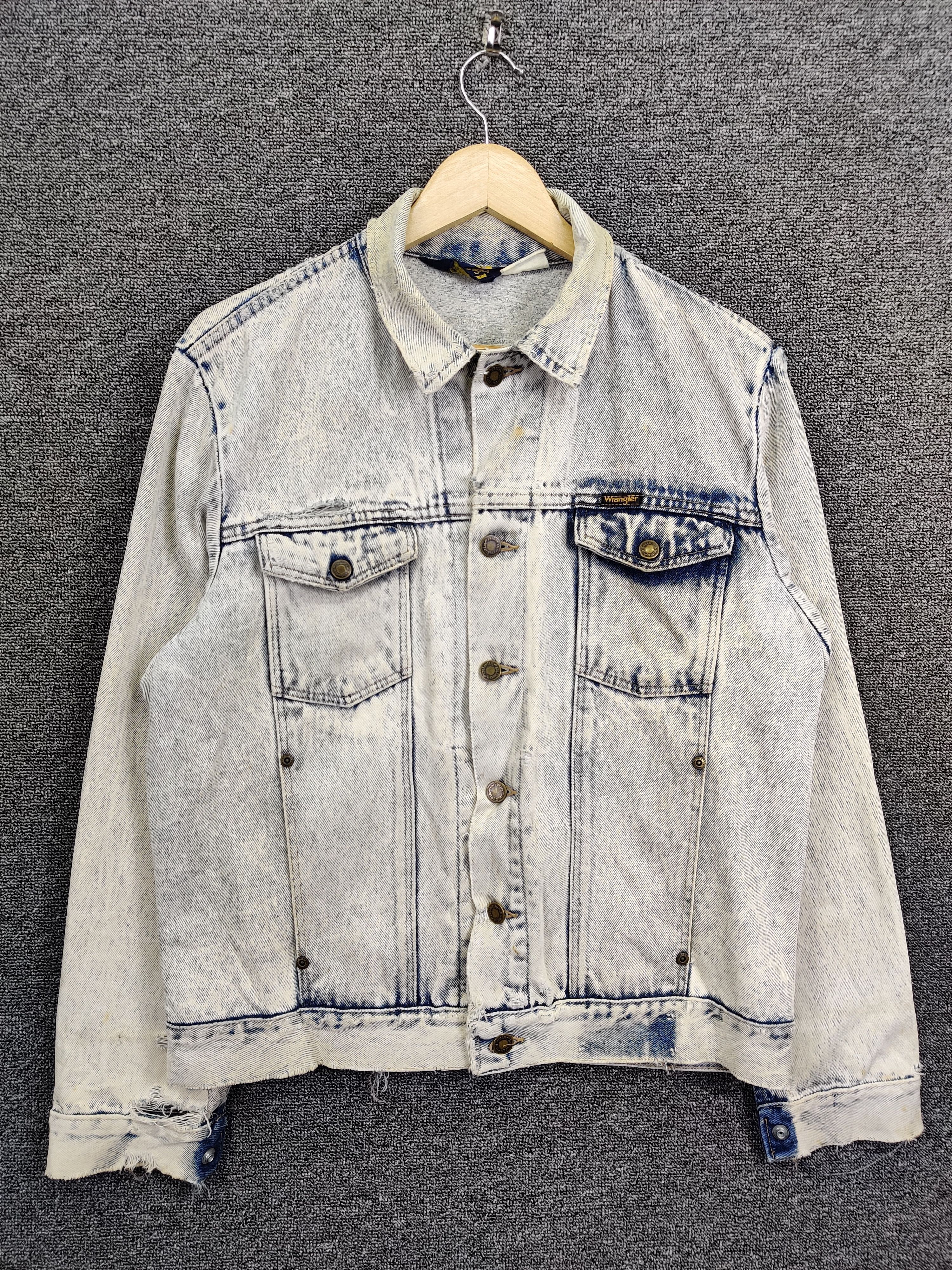 Wrangler Vintage Wrangler Acid Wash Distressed Trucker Denim Jacket Size US M / EU 48-50 / 2 - 1 Thumbnail
