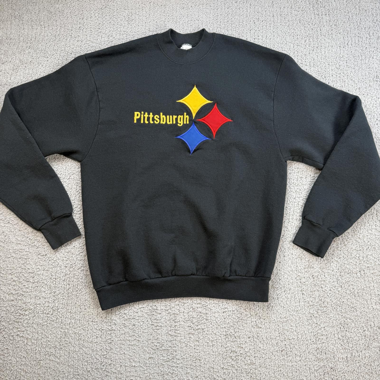 Fruit Of The Loom Vintage Pittsburgh Steelers Crewneck Sweatshirt 90s XL Black Size US XL / EU 56 / 4 - 1 Thumbnail