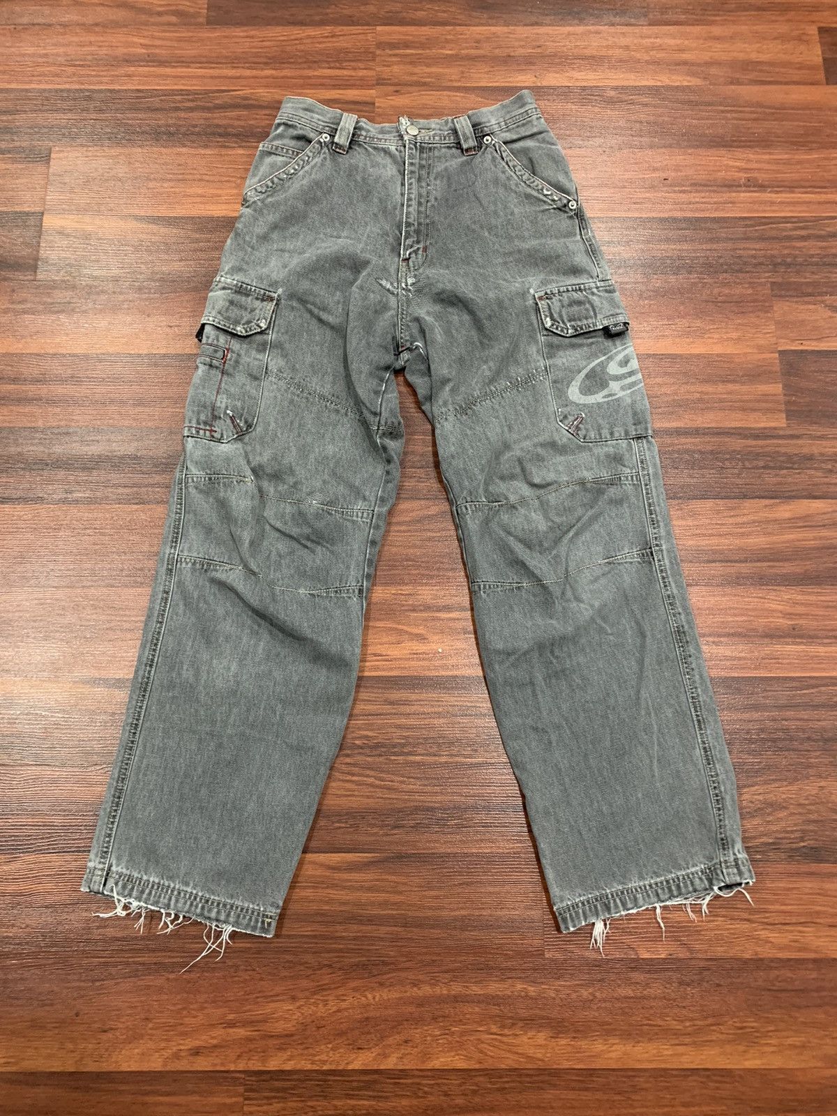 Distressed Piko Jeans Cargo Pants