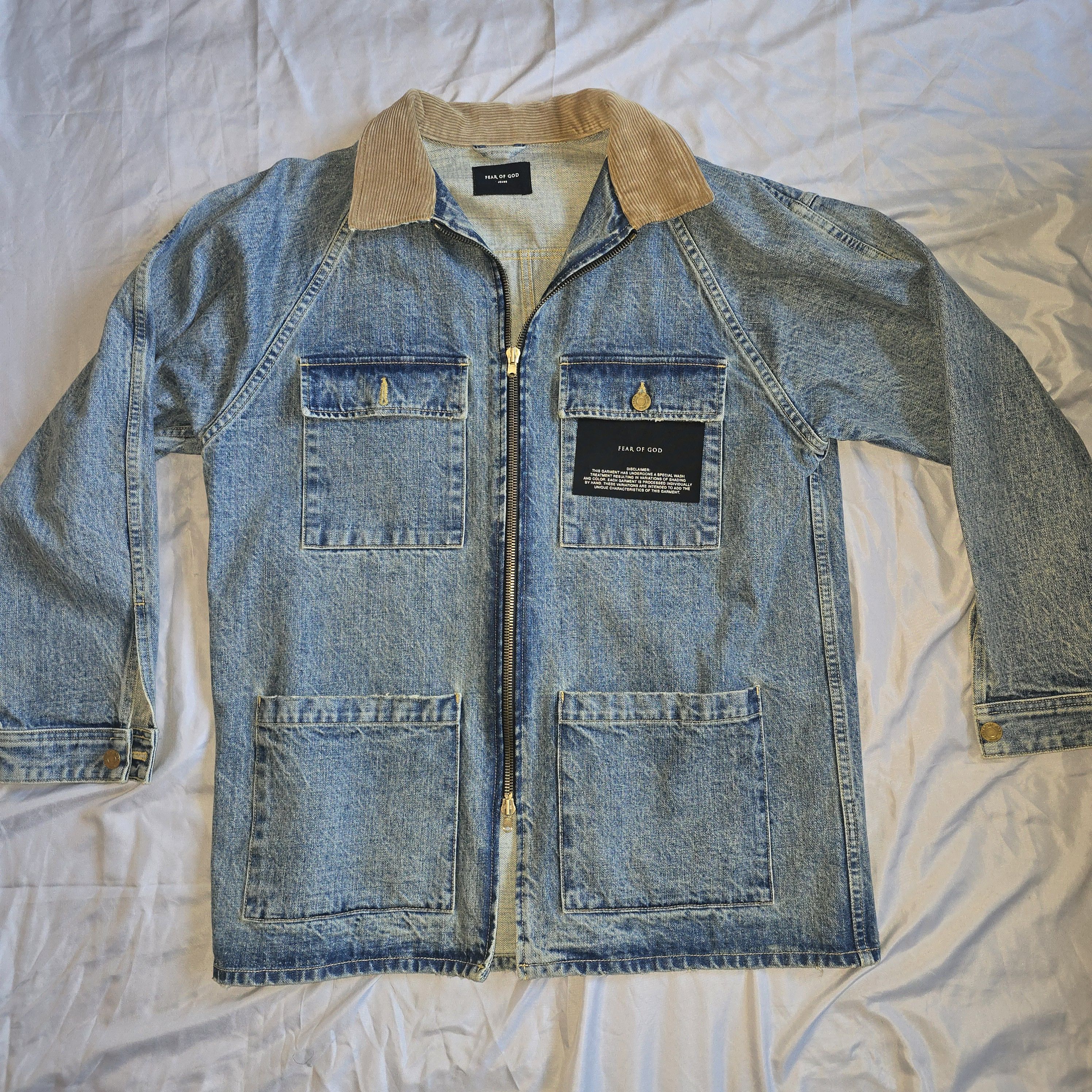 Fear of God Fear of god Corduroy Collar Denim Long Jacket size L rare Size US L / EU 52-54 / 3 - 3 Thumbnail