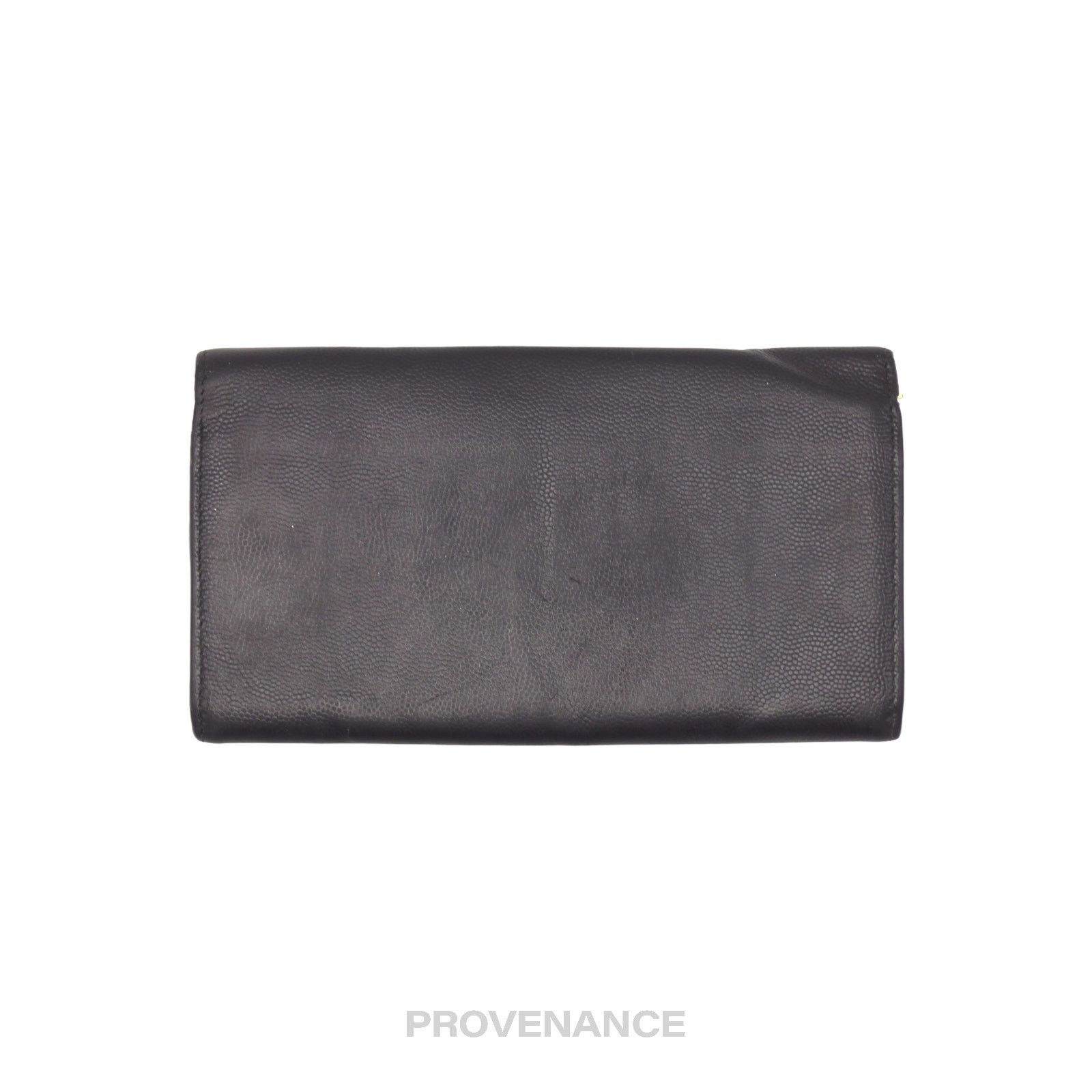 Saint Laurent Paris 🔴 Saint Laurent Paris SLP Long Pebbled Wallet - Black Size ONE SIZE - 2 Thumbnail