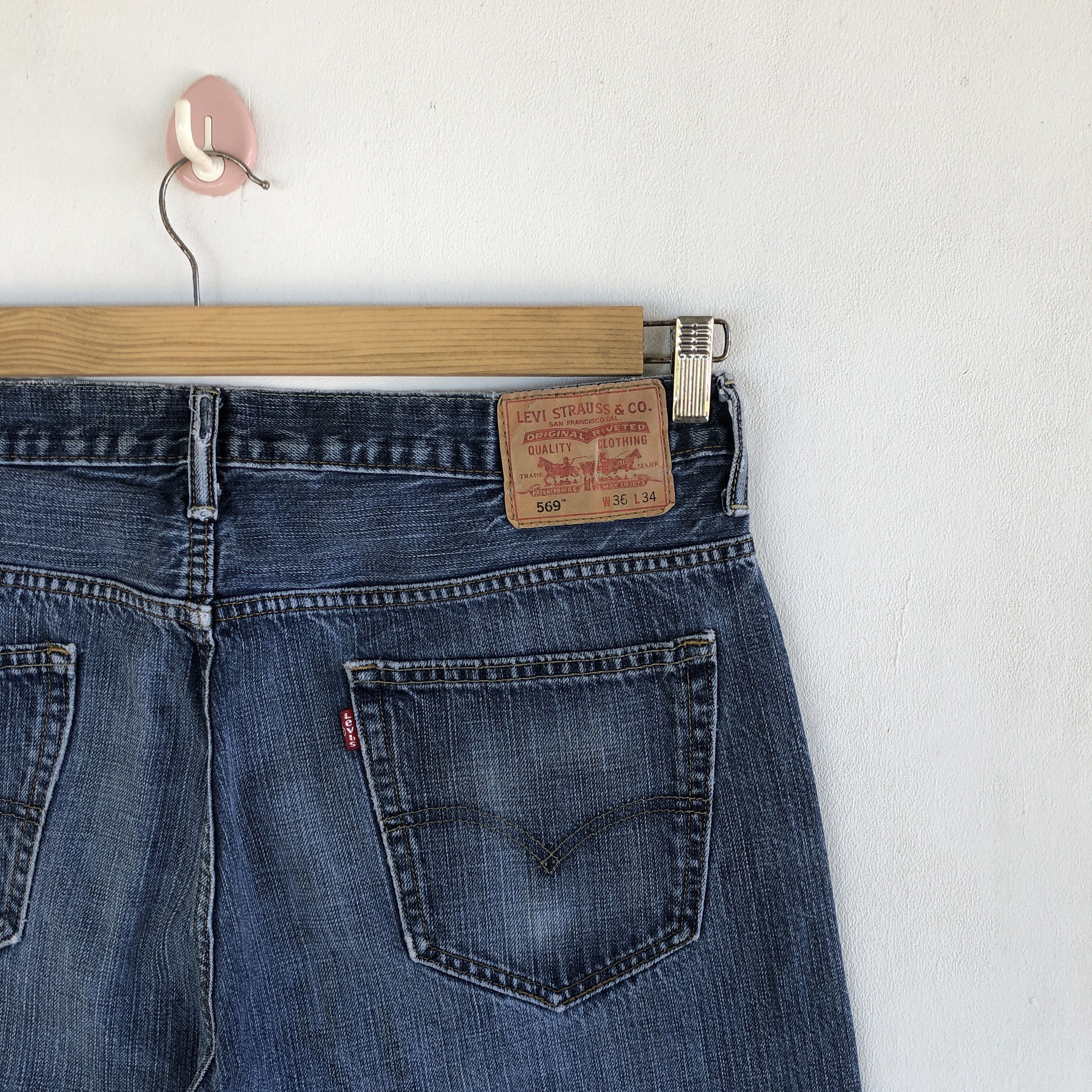 Levi's Crazy Y2K Baggy Distressed Levi's 569 Jeans Grunge Denim Size US 34 / EU 50 - 5 Thumbnail