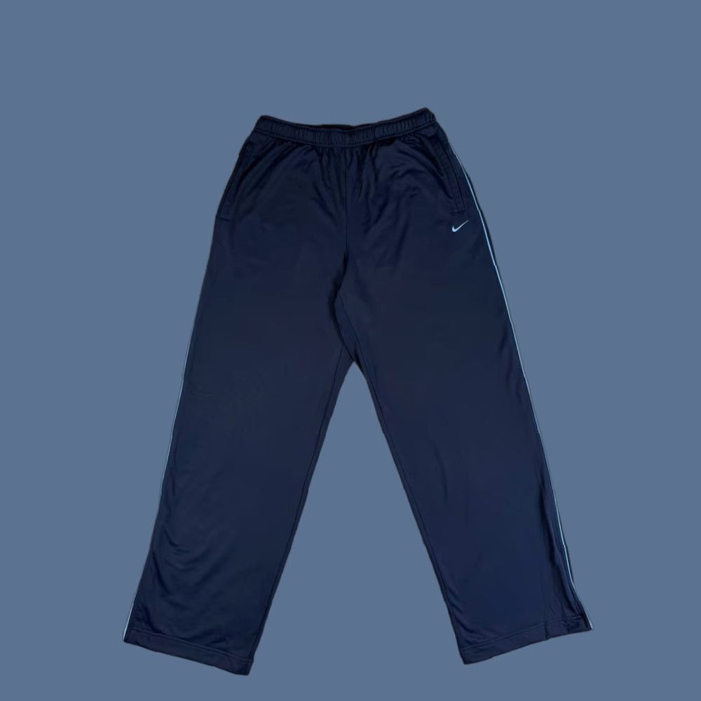 Nike VINTAGE Nike Track Pants Side Stripe Ankle Zip Navy Blue Large Mens Regular Size Size US 33 - 1 Thumbnail