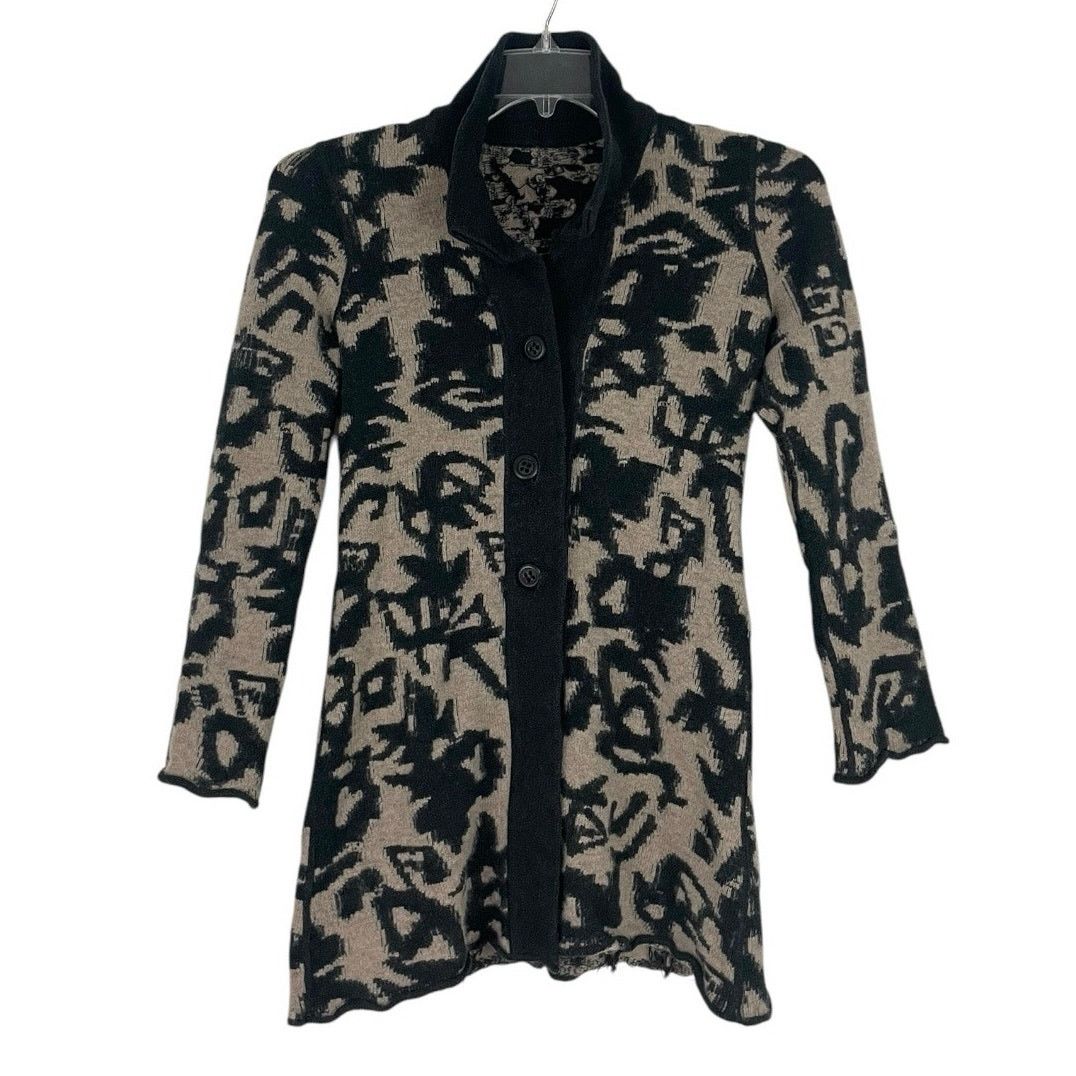 Other Vintage Black & Beige Button Down Long Cardigan Sweater Size S / US 4 / IT 40 - 4 Thumbnail
